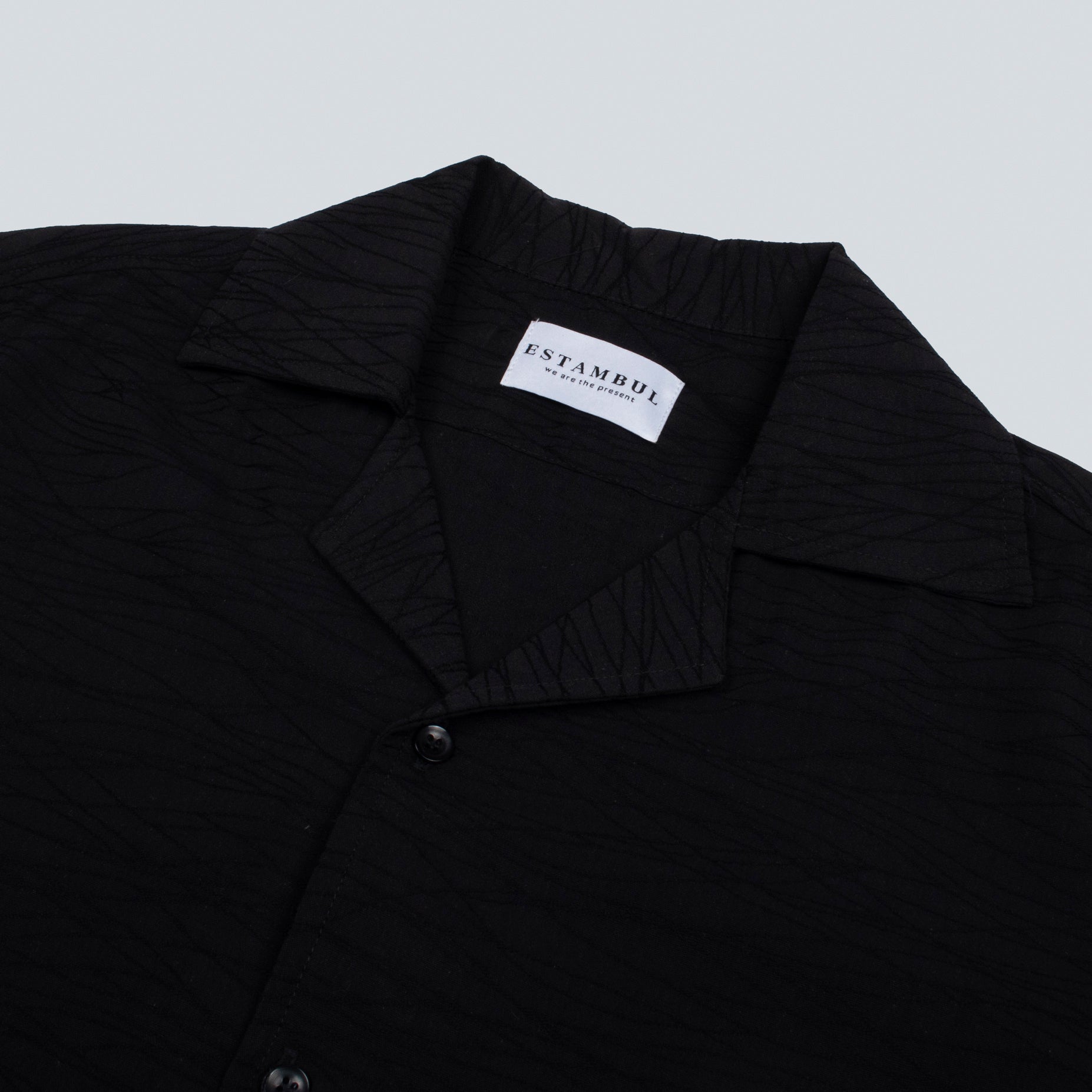 Camisa hombre textura negra