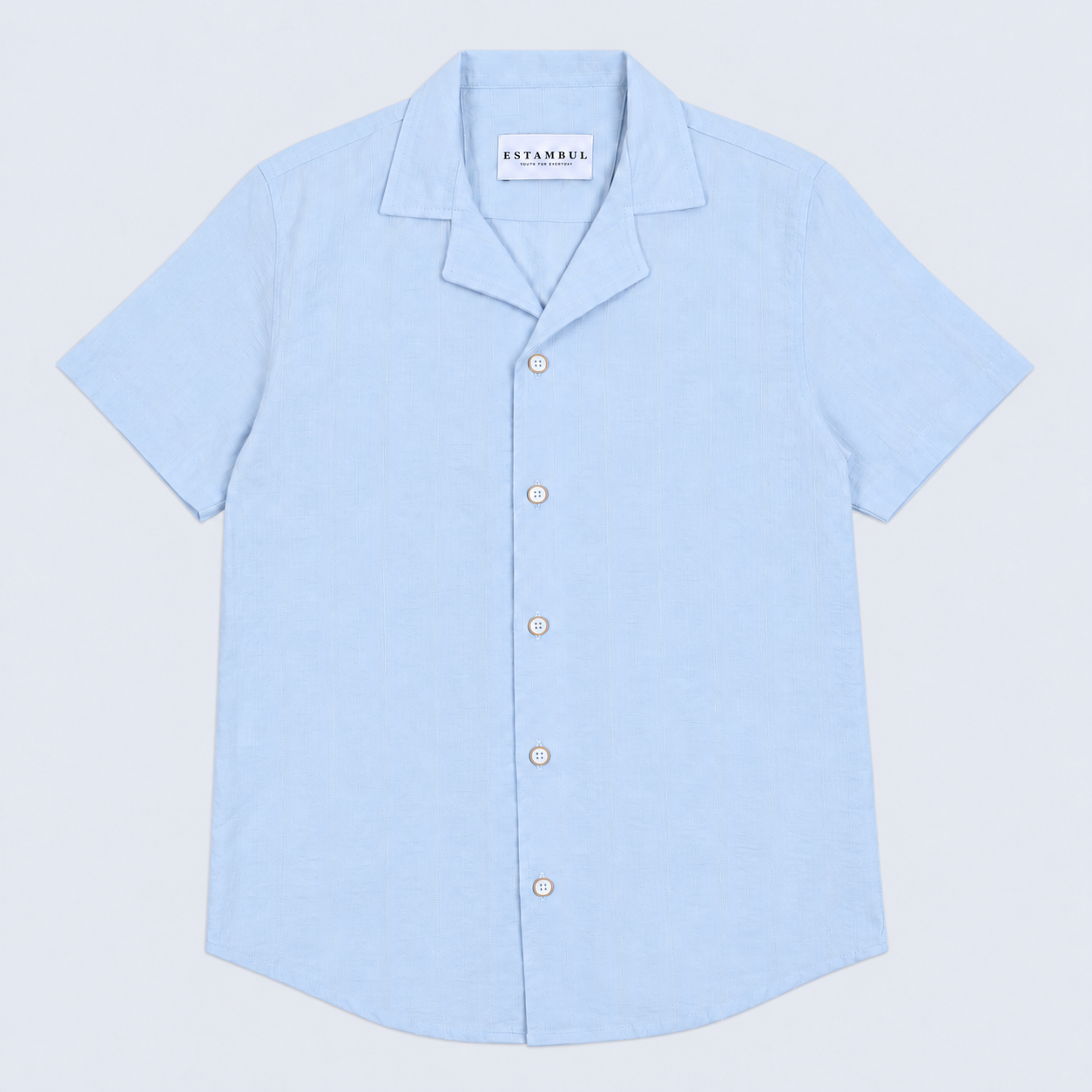 Camisa niño textura azul clara