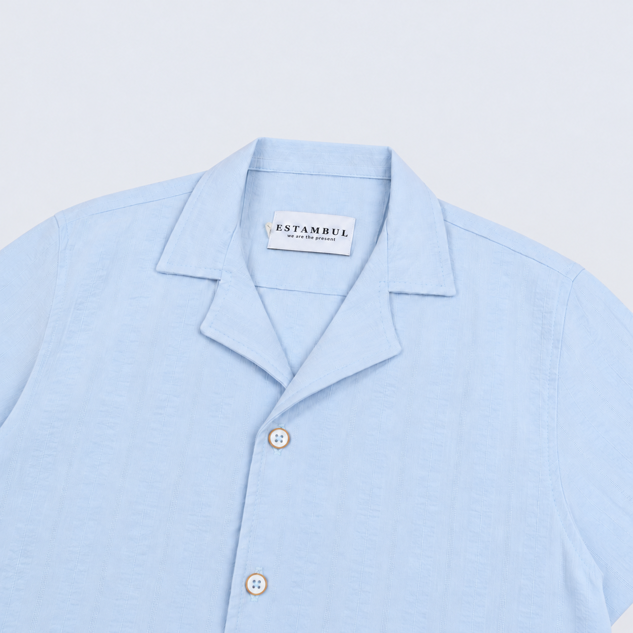 Camisa niño textura azul clara