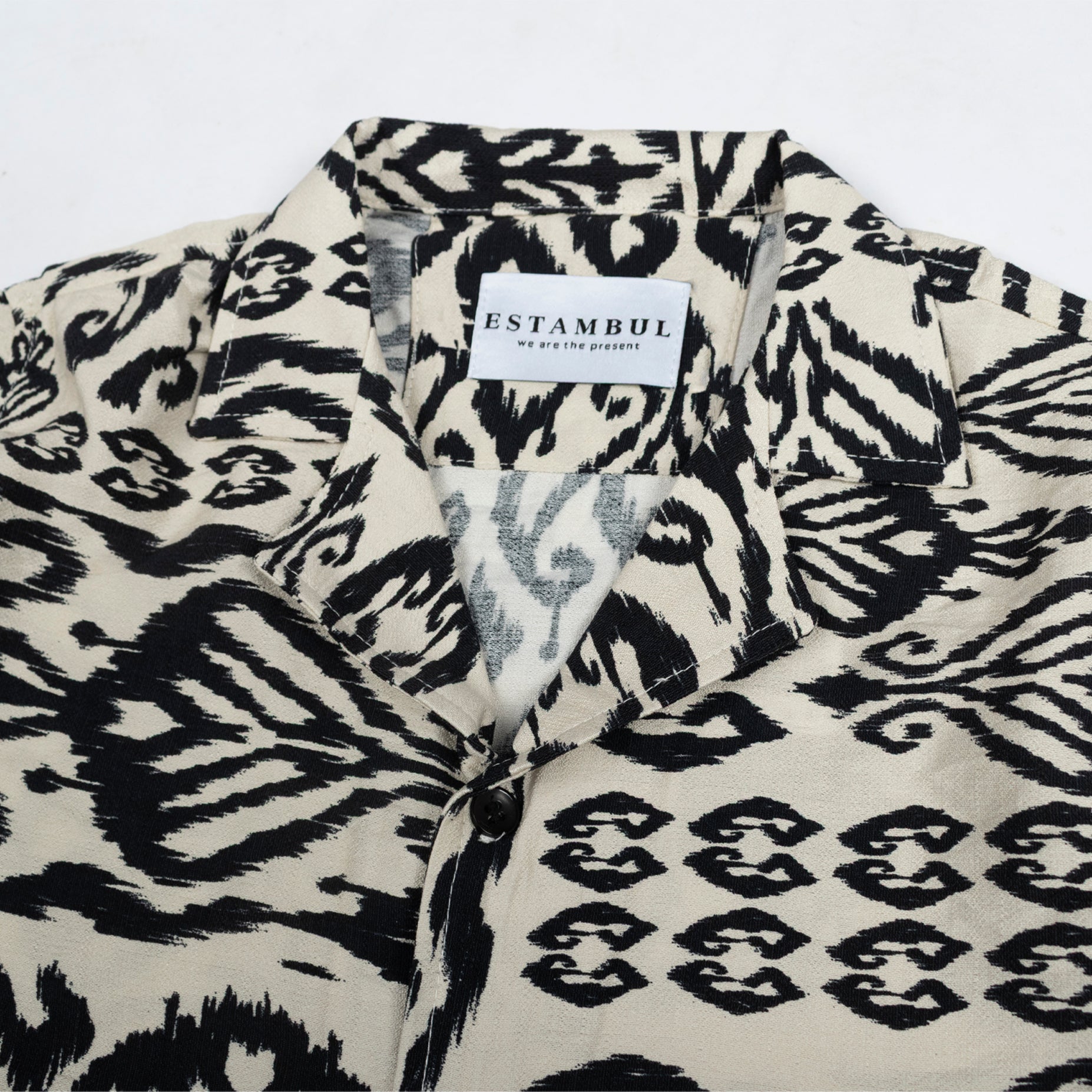 Camisa niño decorado negro/beige