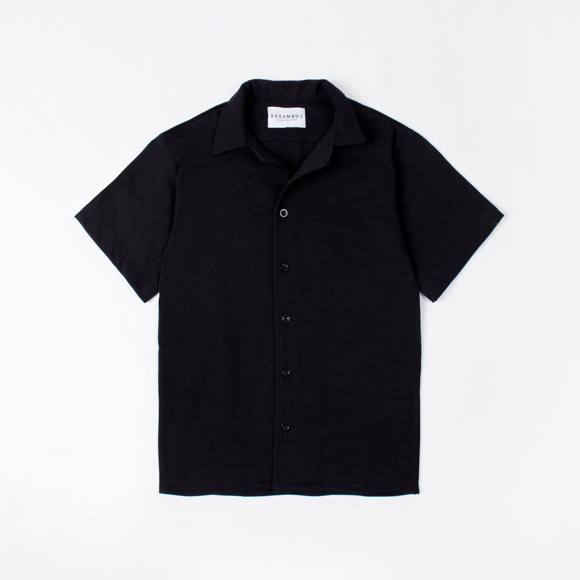Camisa niño textura negra