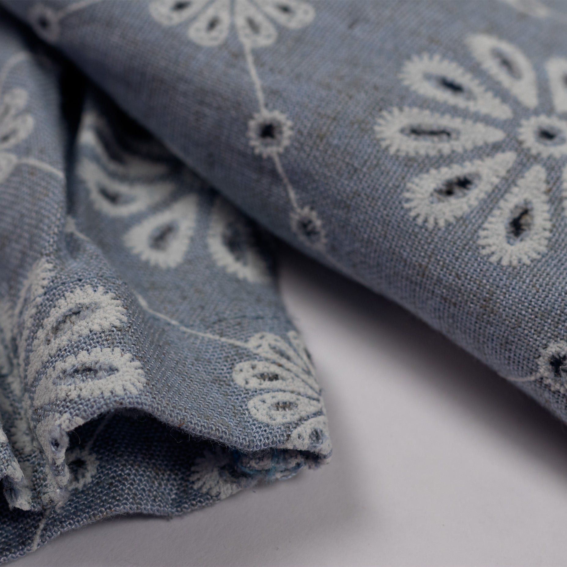 Camisa hombre textura flores azul