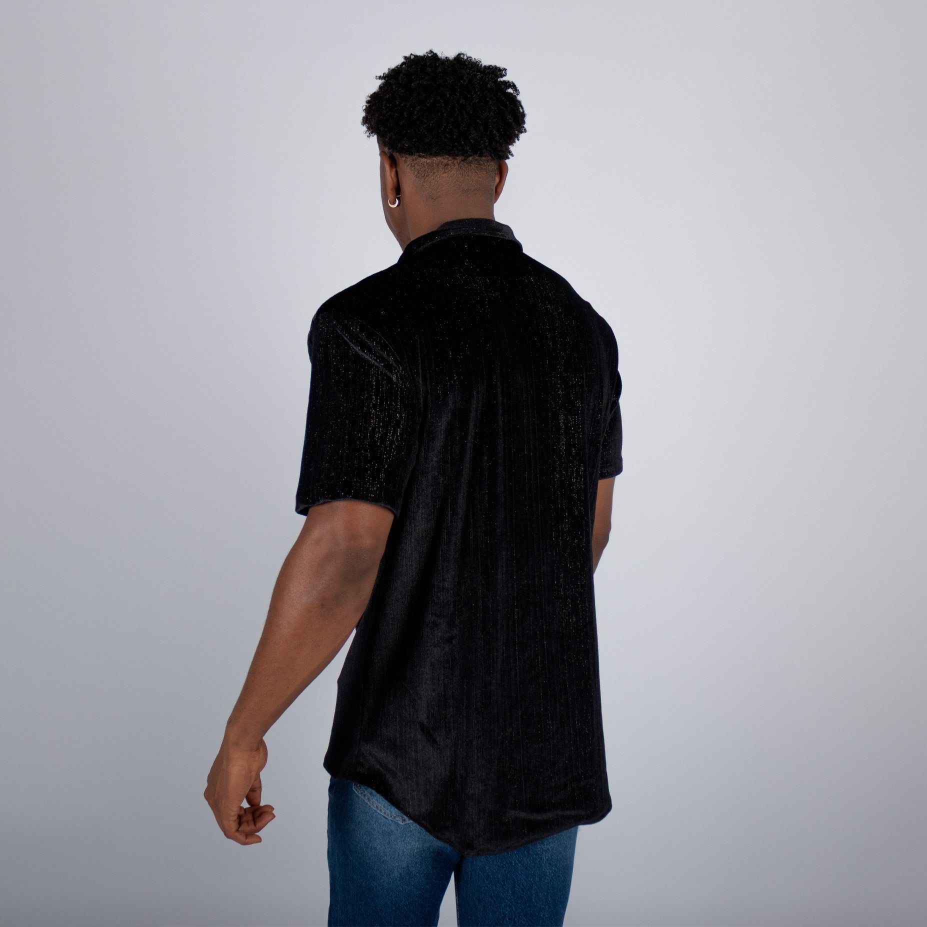 Camisa hombre textura negra