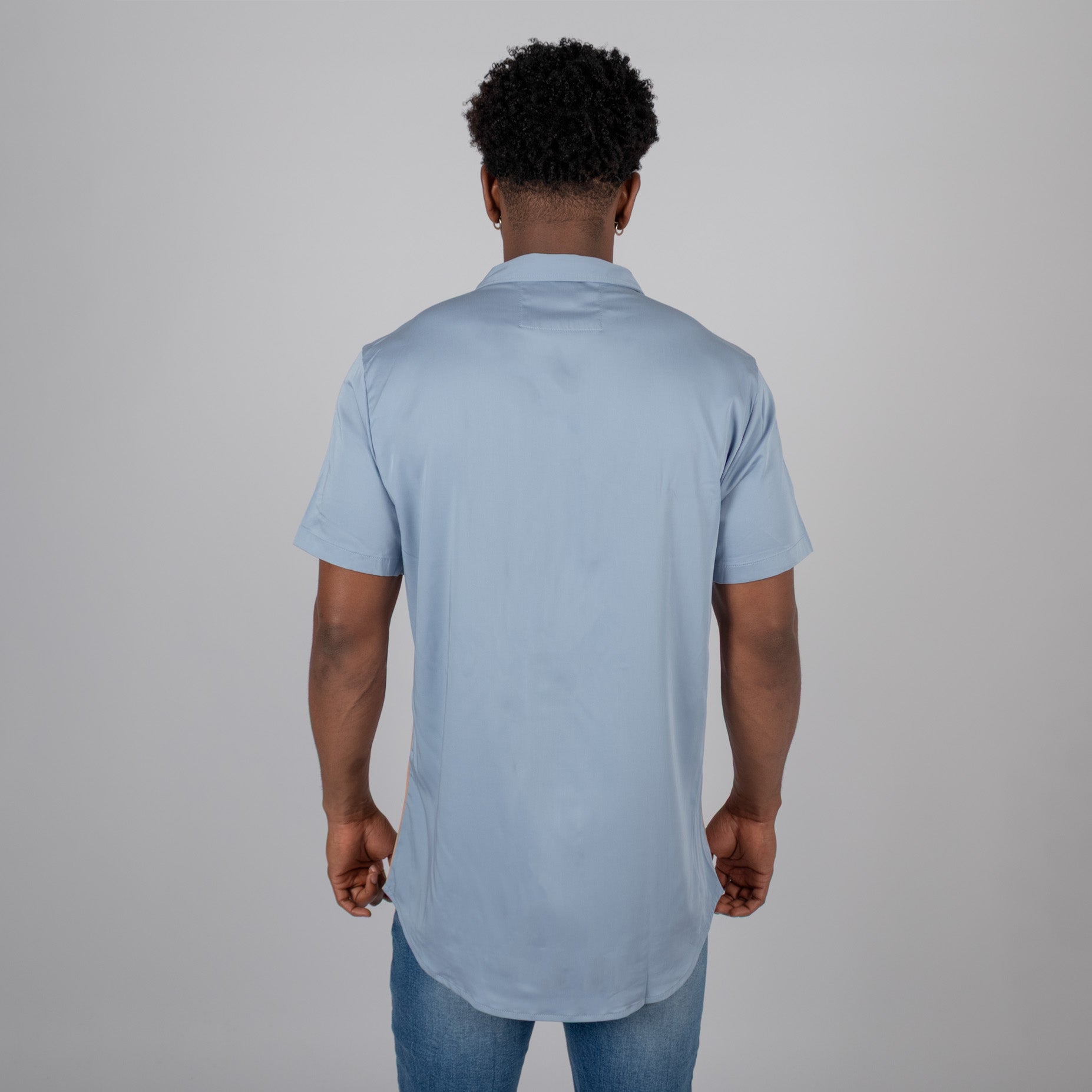 Camisa hombre cortes azul beige