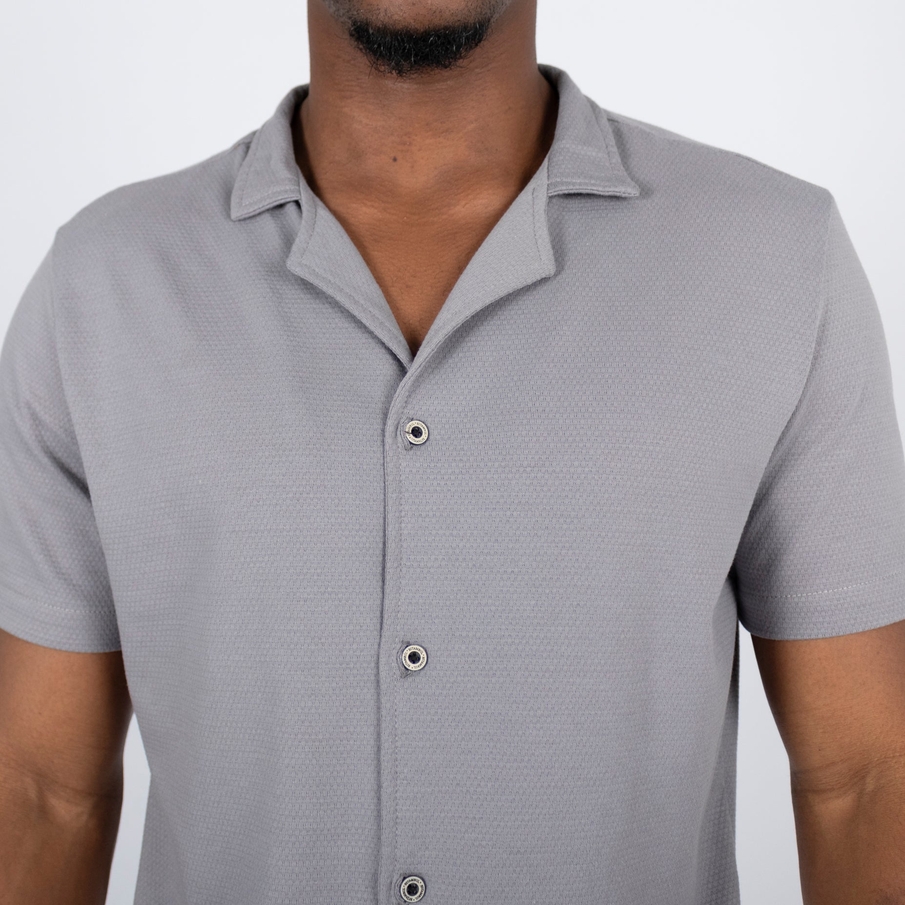Camisa hombre textura gris