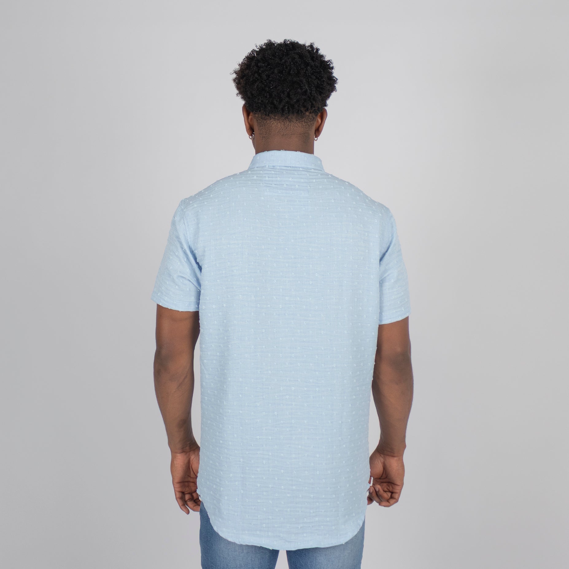 Camisa hombre textura azul