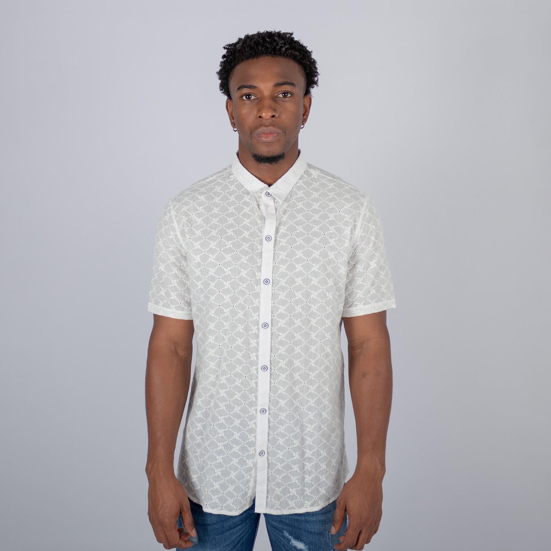 Camisa hombre tela textura crema