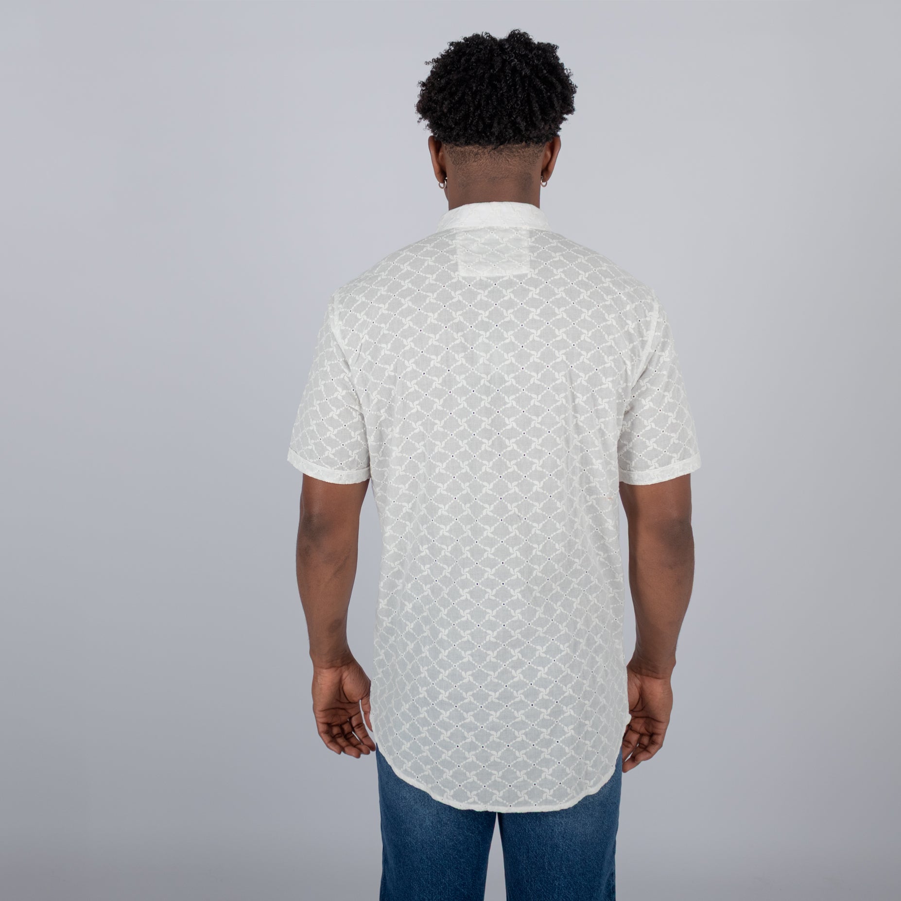 Camisa hombre tela textura crema