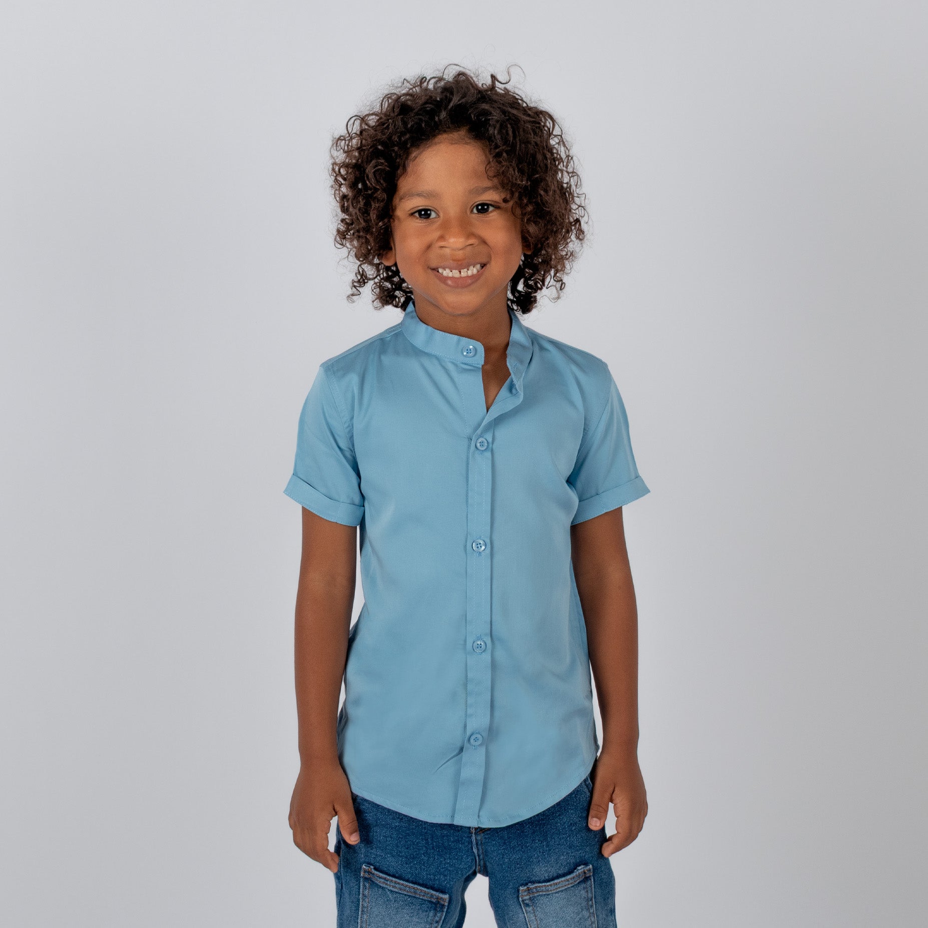 Camisa niño basica azul