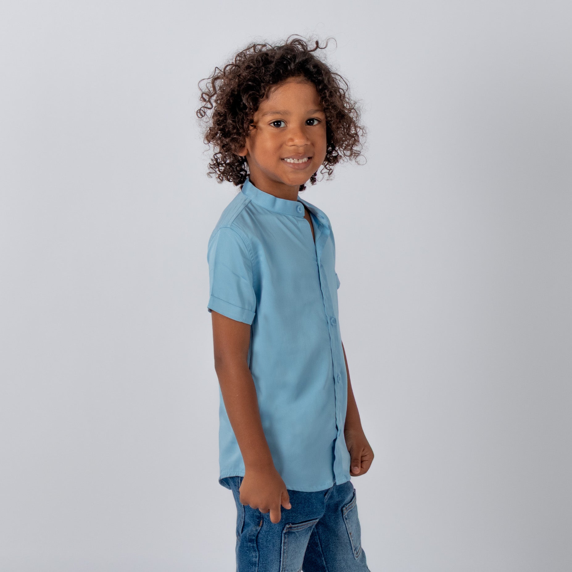 Camisa niño basica azul