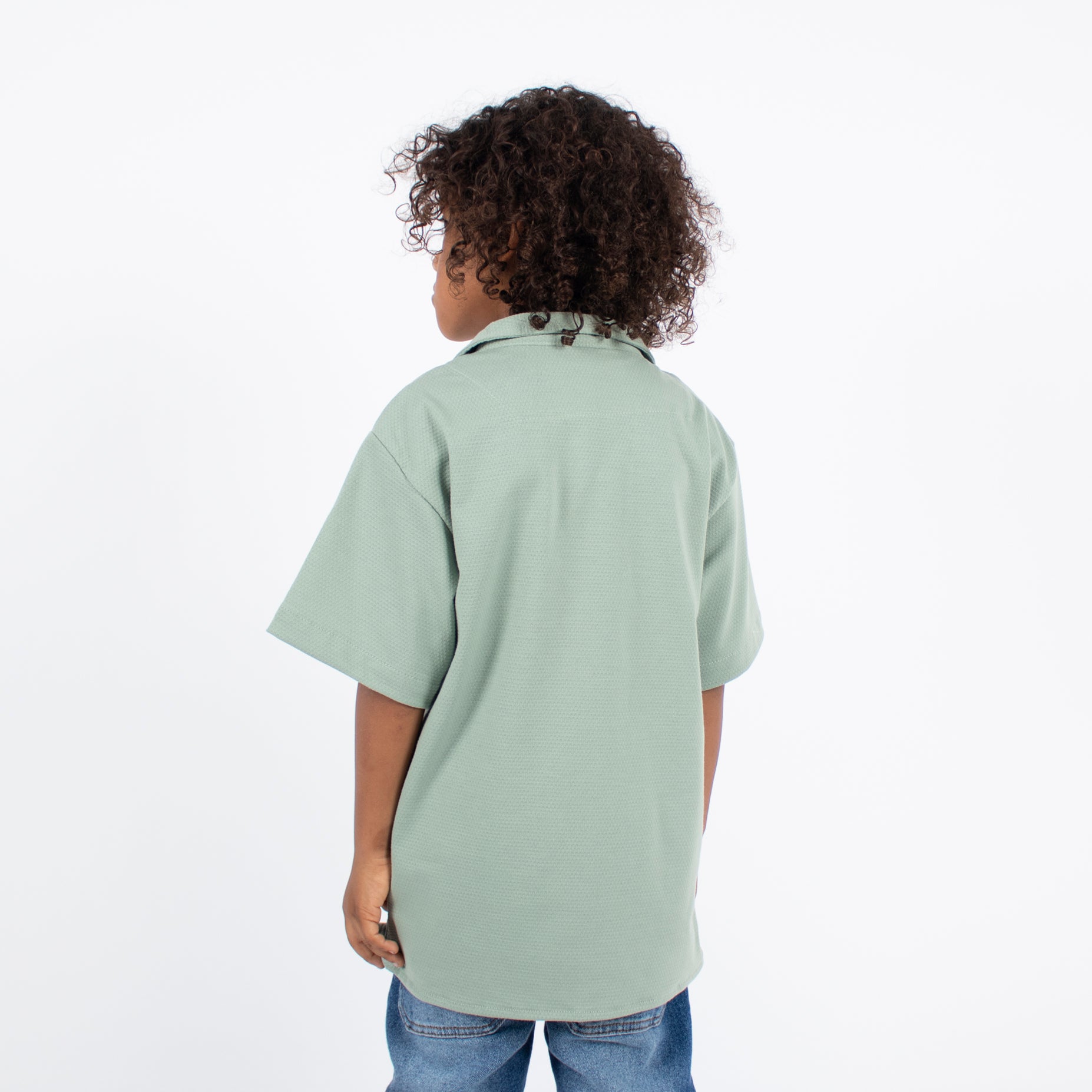 Camisa niño textura verde