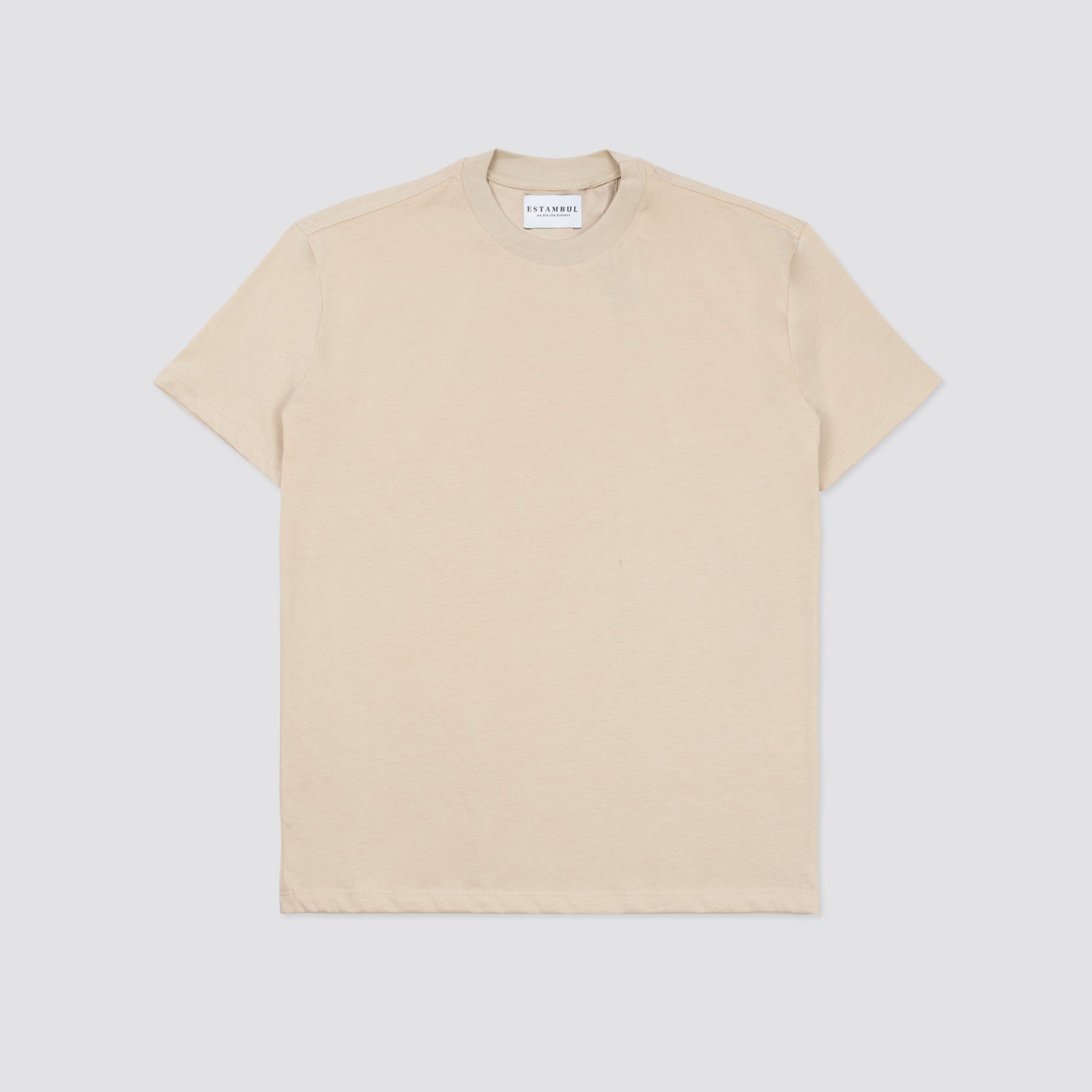 Camiseta hombre basica beige