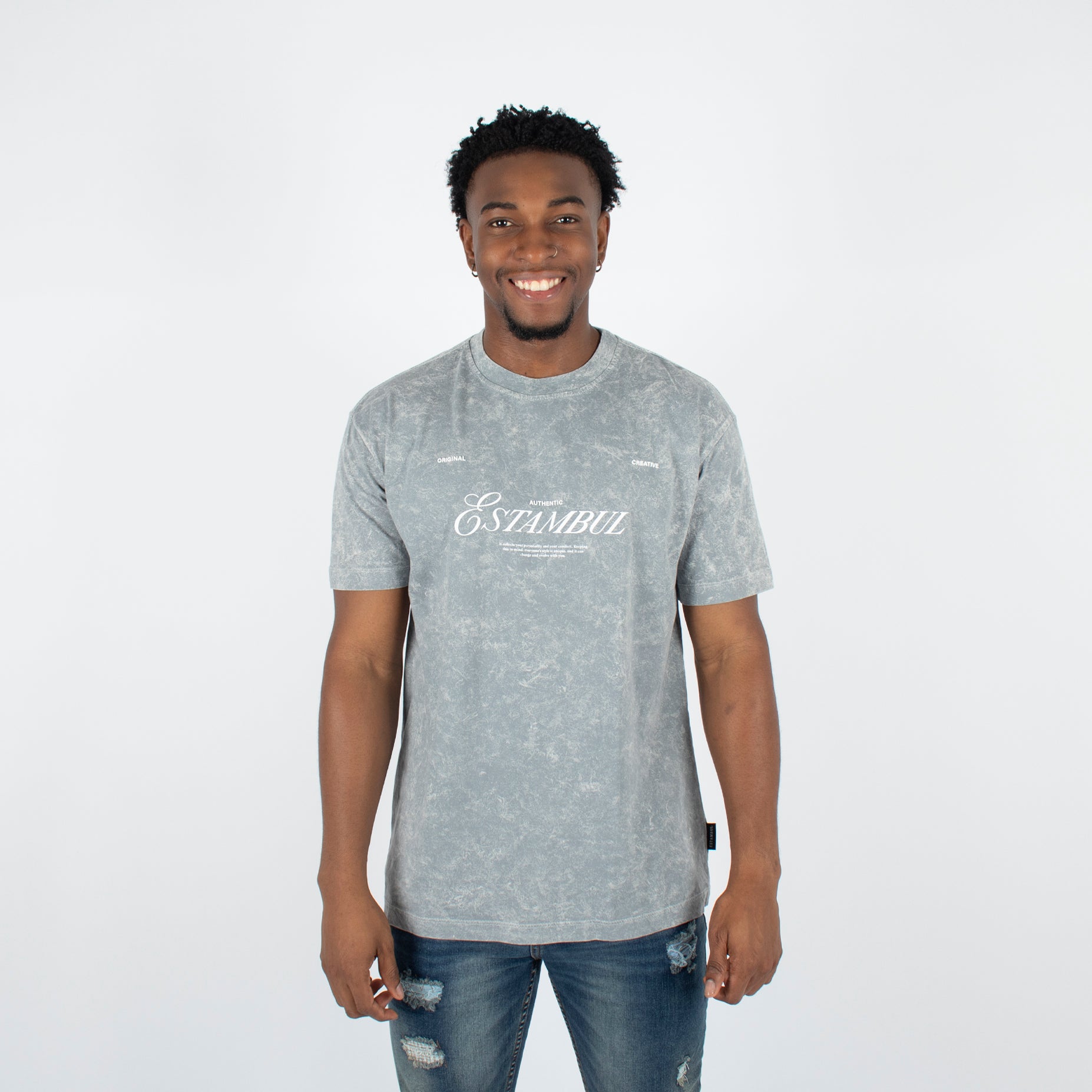 Camiseta hombre acid wear gris