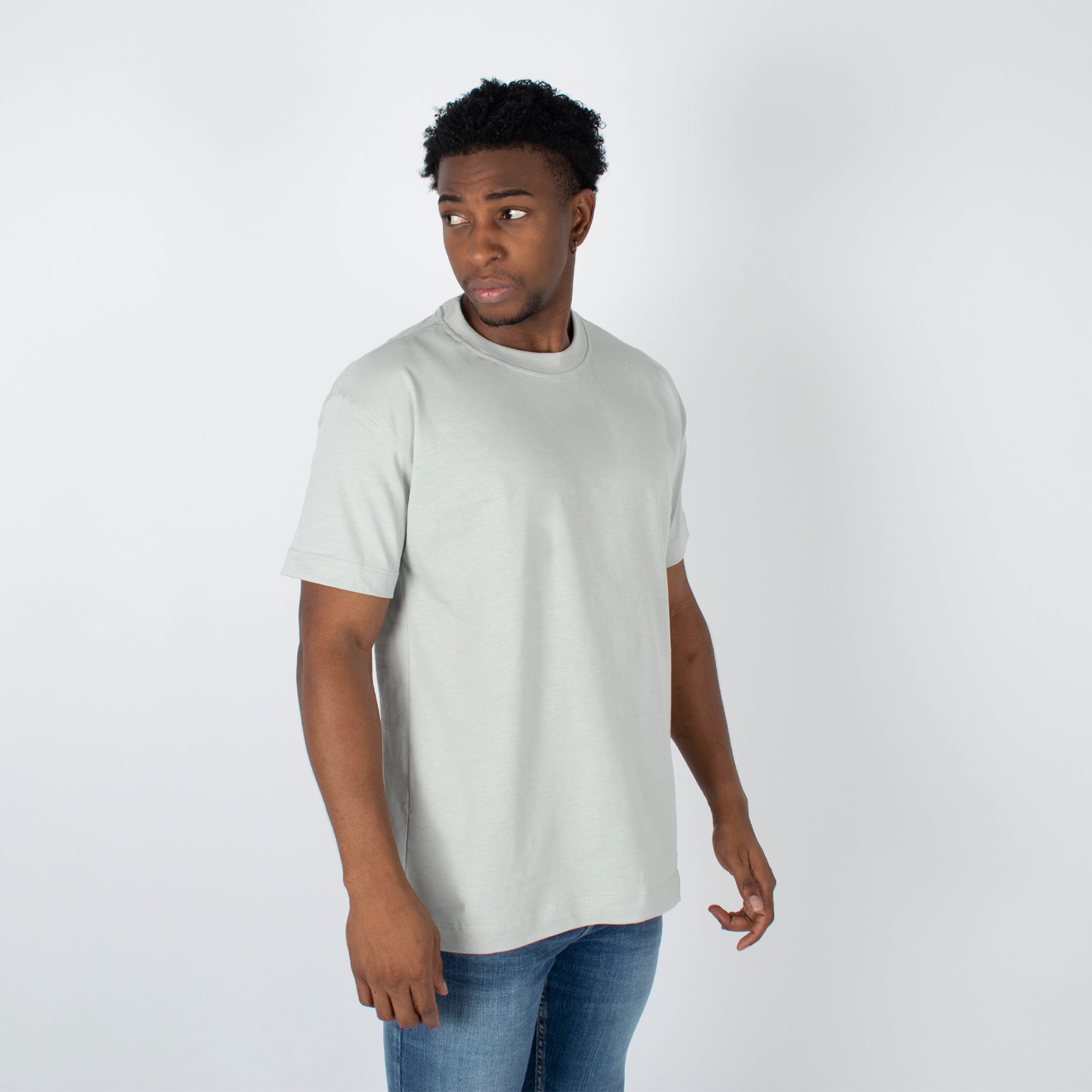 Camiseta hombre basica perla