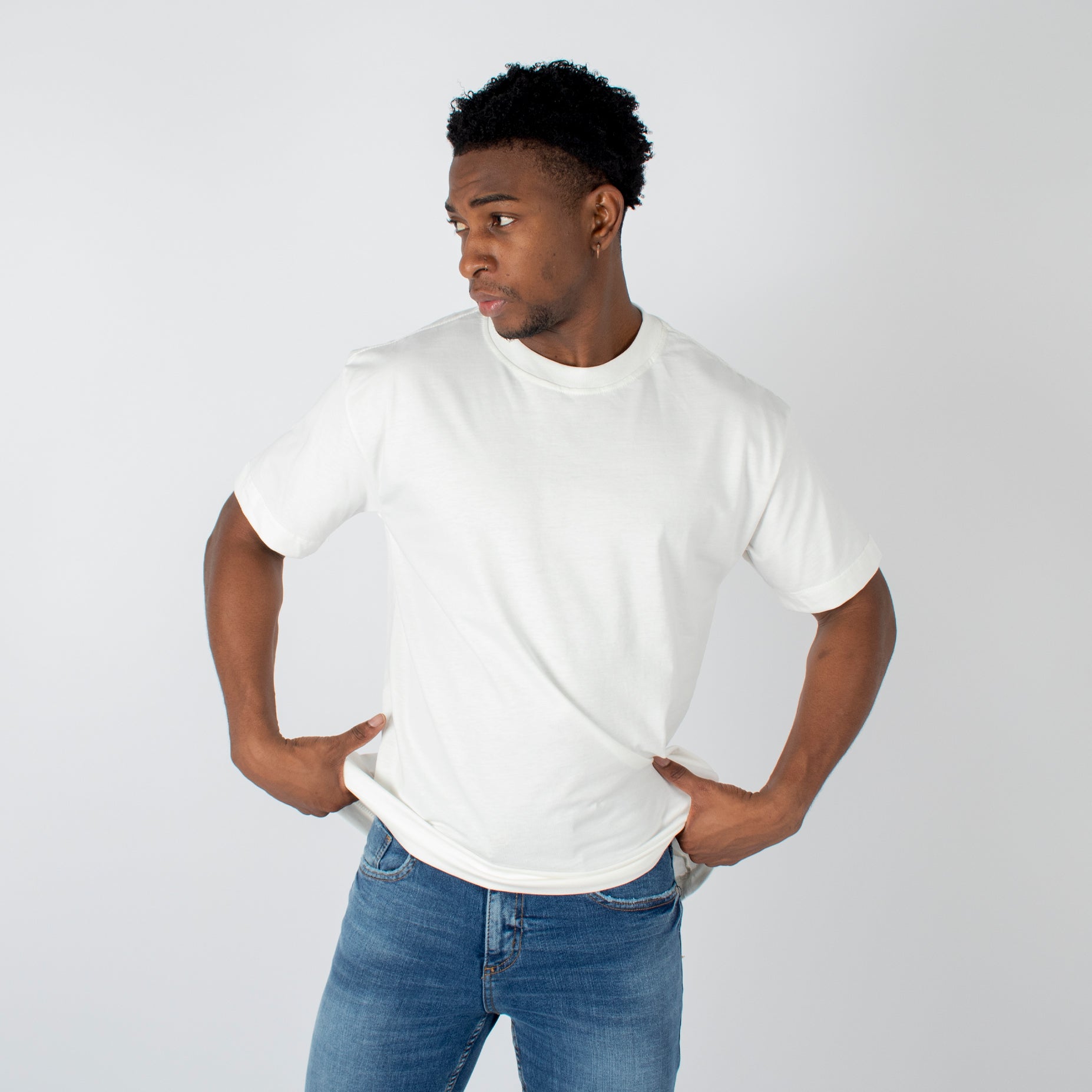 Camiseta hombre basica crudo