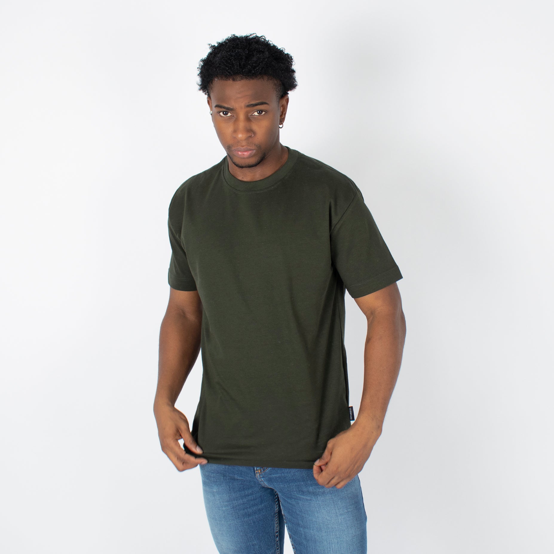 Camiseta hombre basica verde