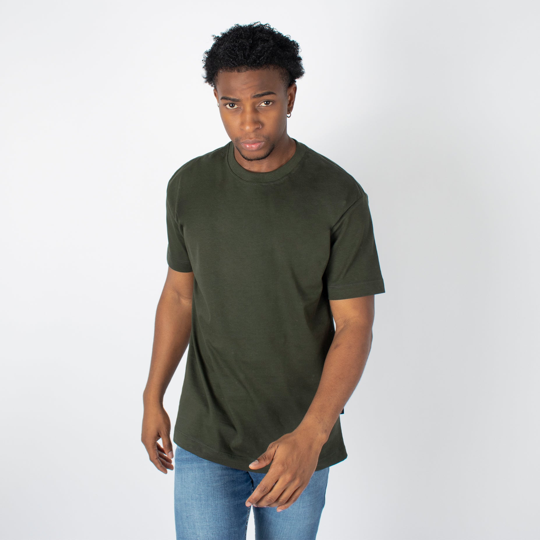 Camiseta hombre basica verde
