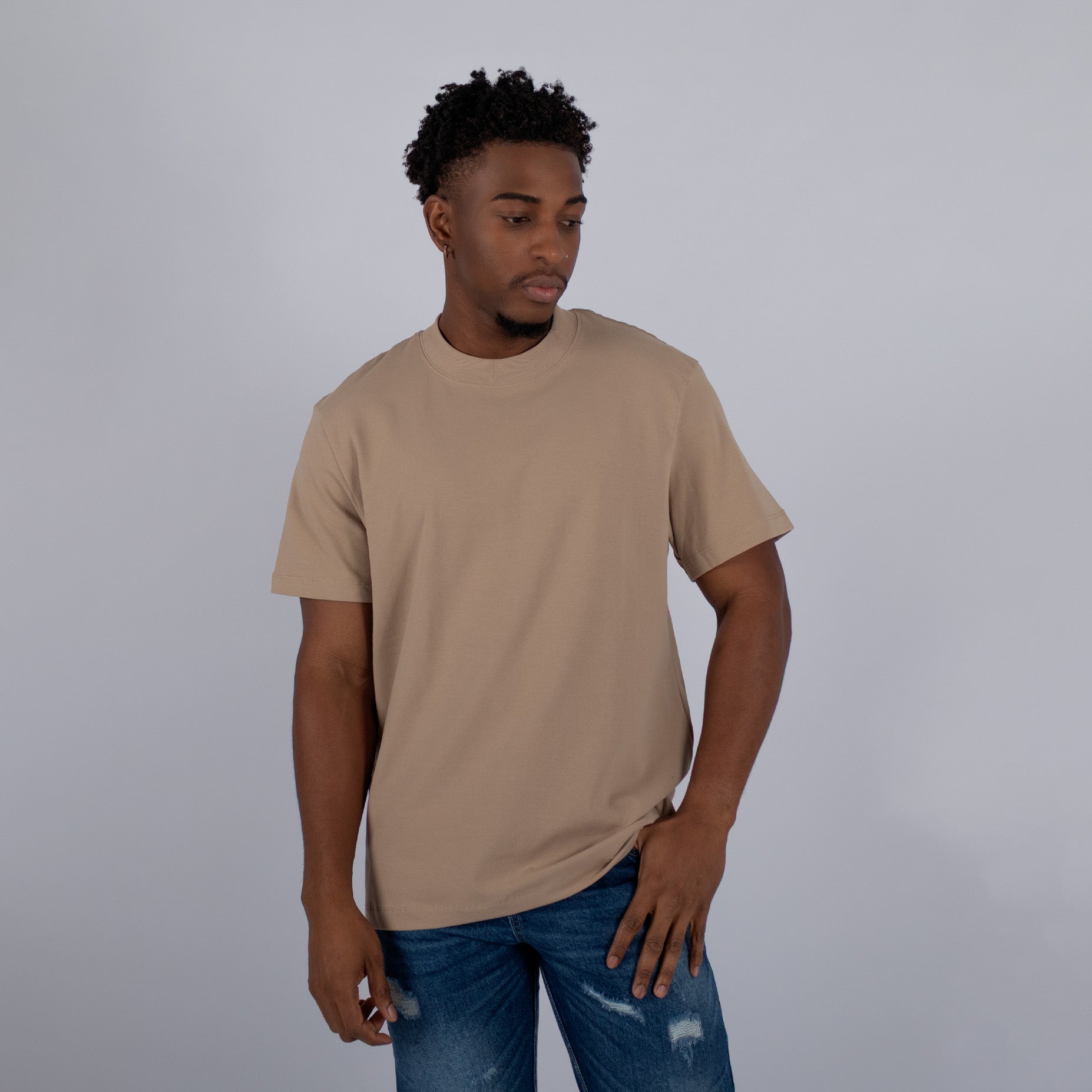 Camiseta hombre basica camel