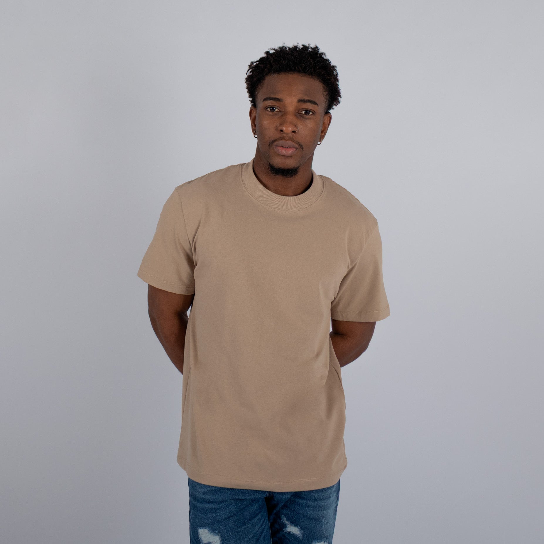 Camiseta hombre basica camel