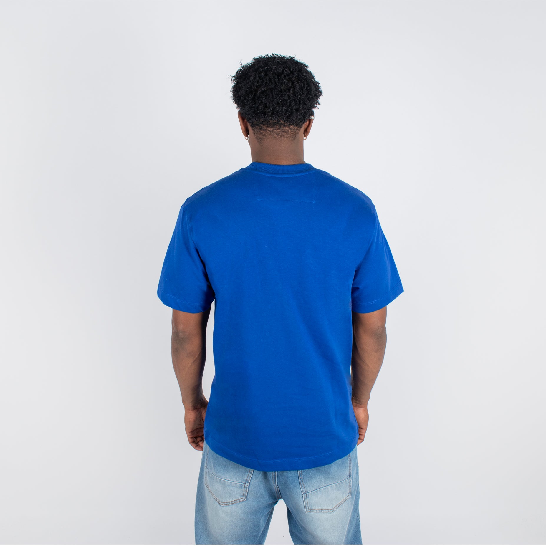 Camiseta hombre basica azul rey