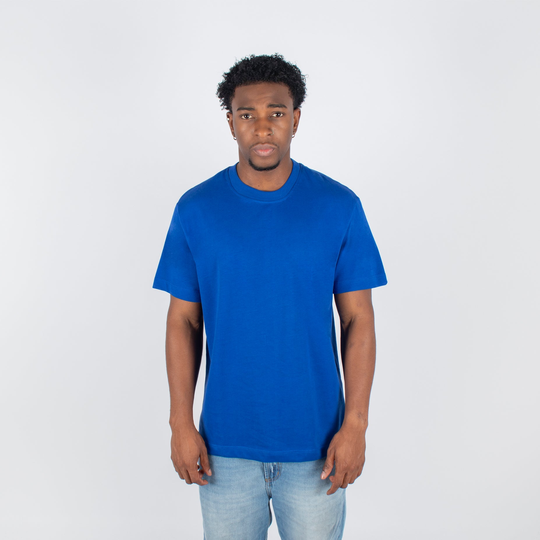 Camiseta hombre basica azul rey