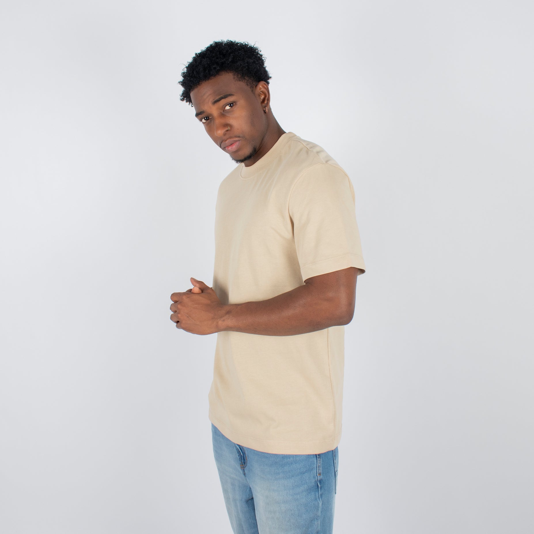 Camiseta hombre basica camel