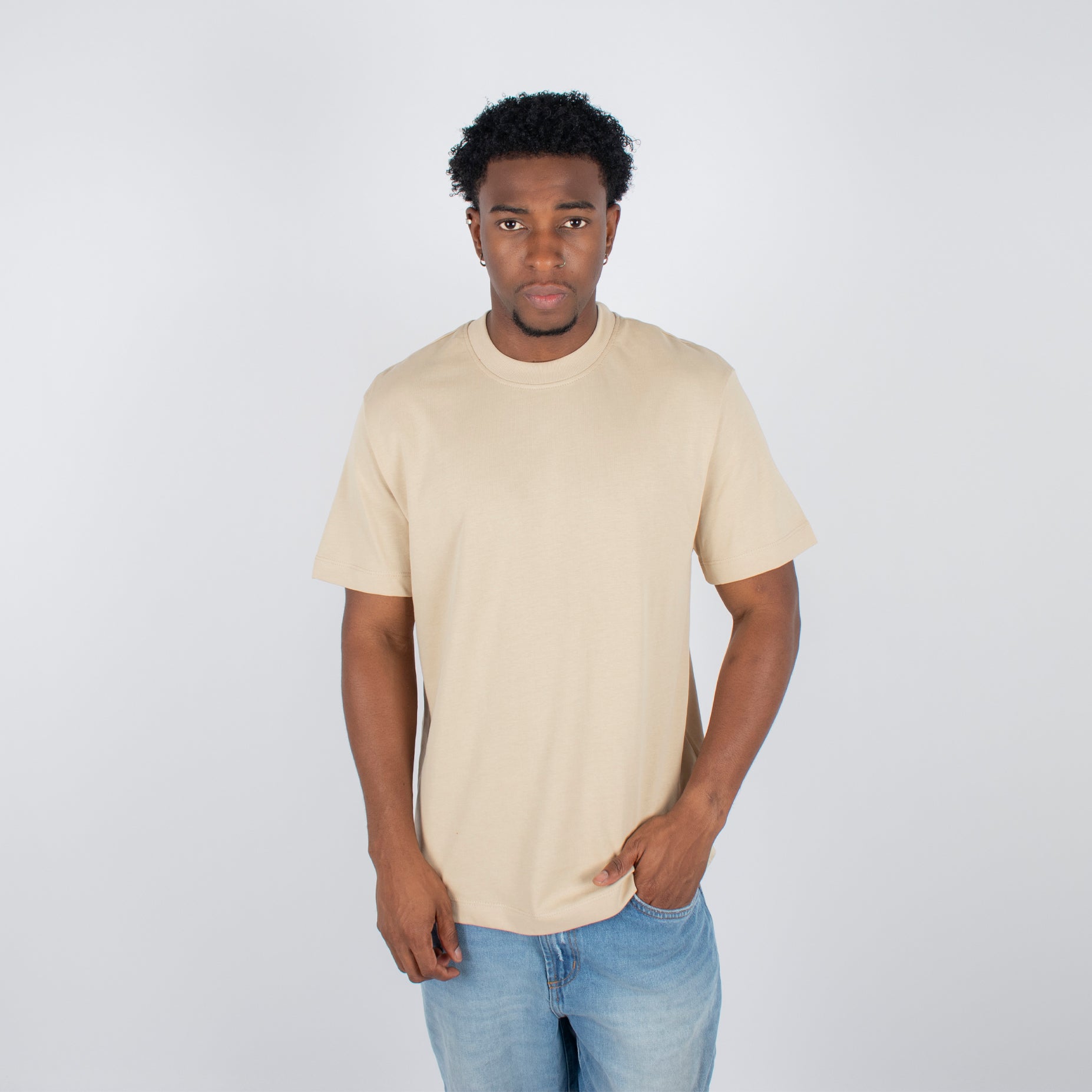 Camiseta hombre basica camel