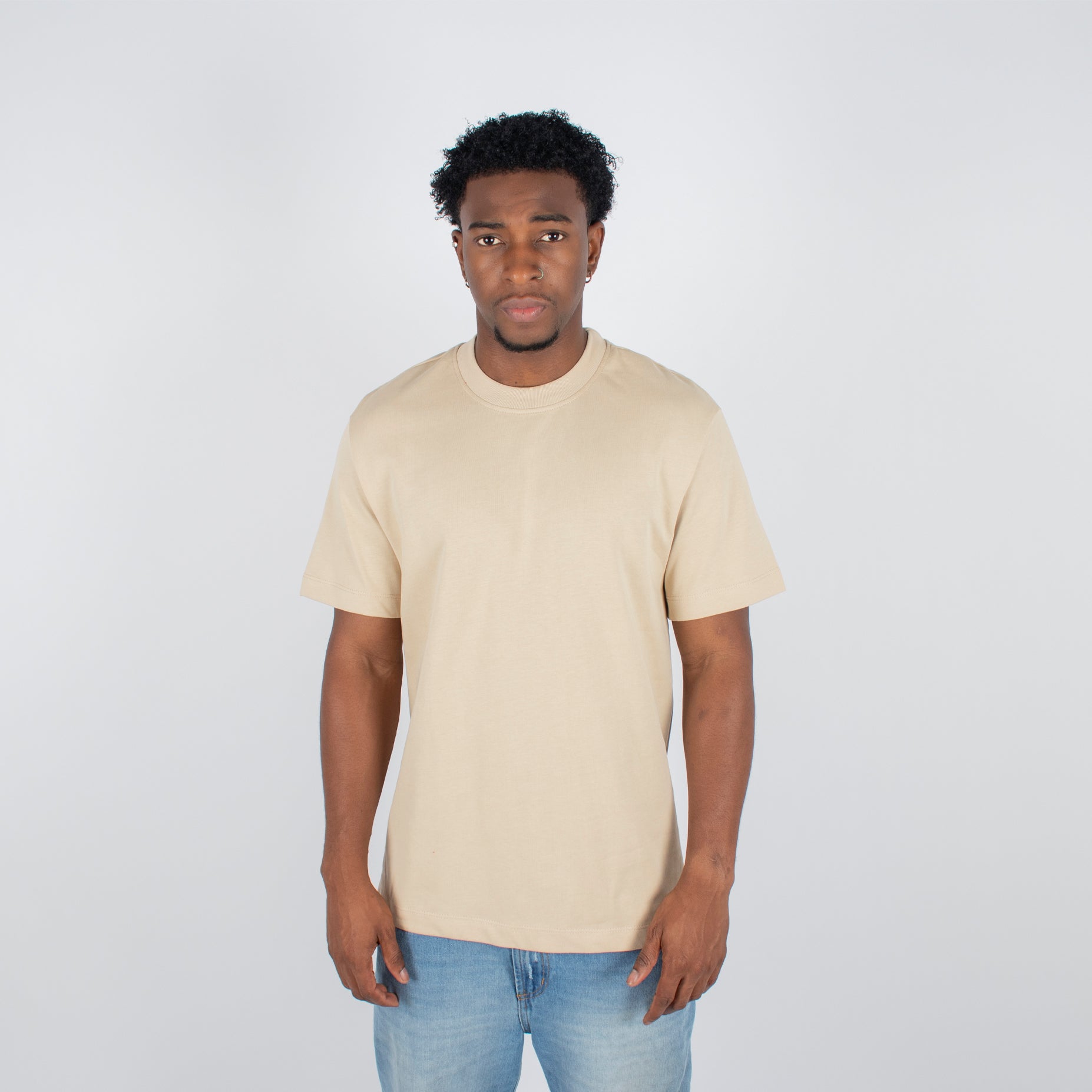 Camiseta hombre basica camel