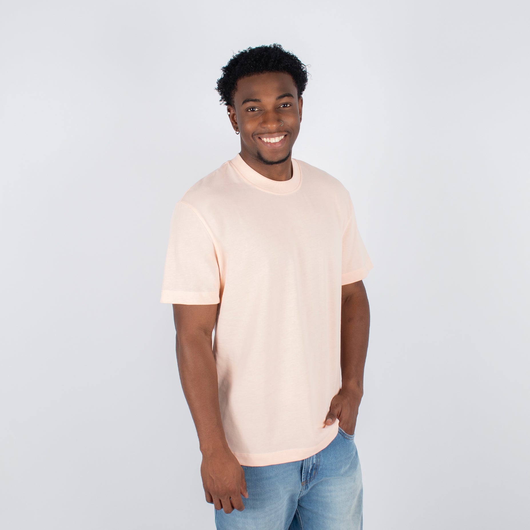 Camiseta hombre basica rosada