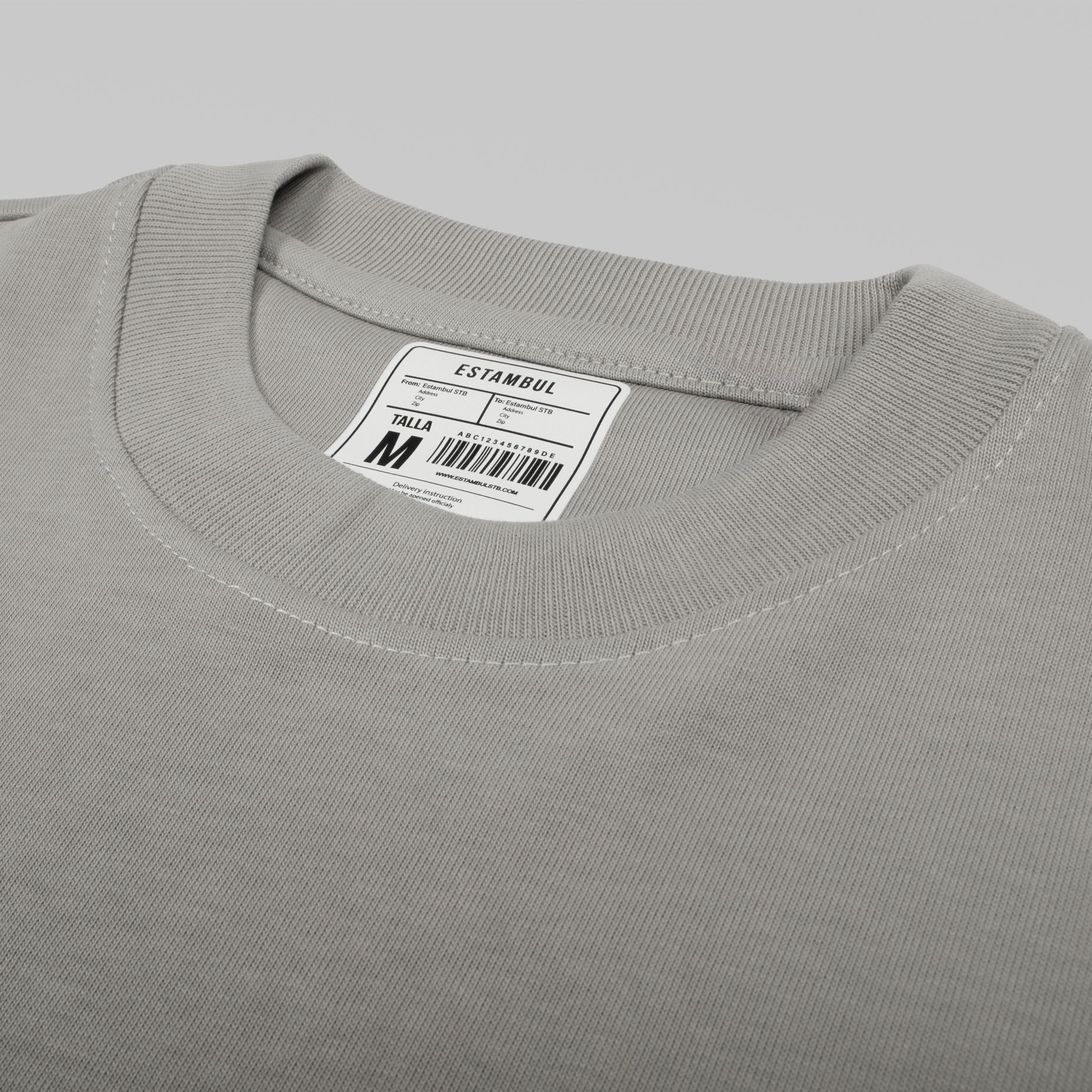Camiseta hombre básica gris claro