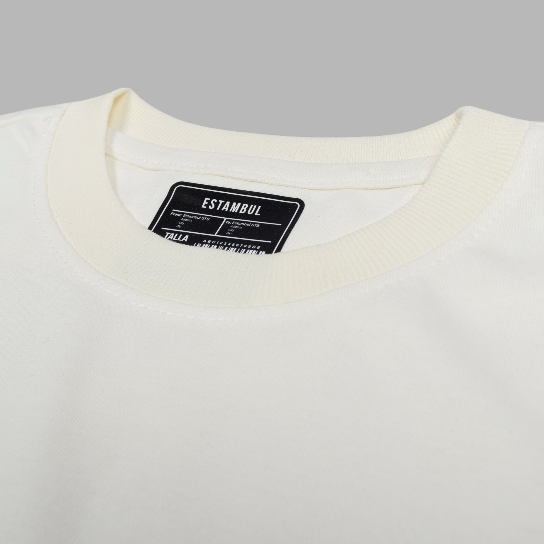 Camiseta hombre básica marfil