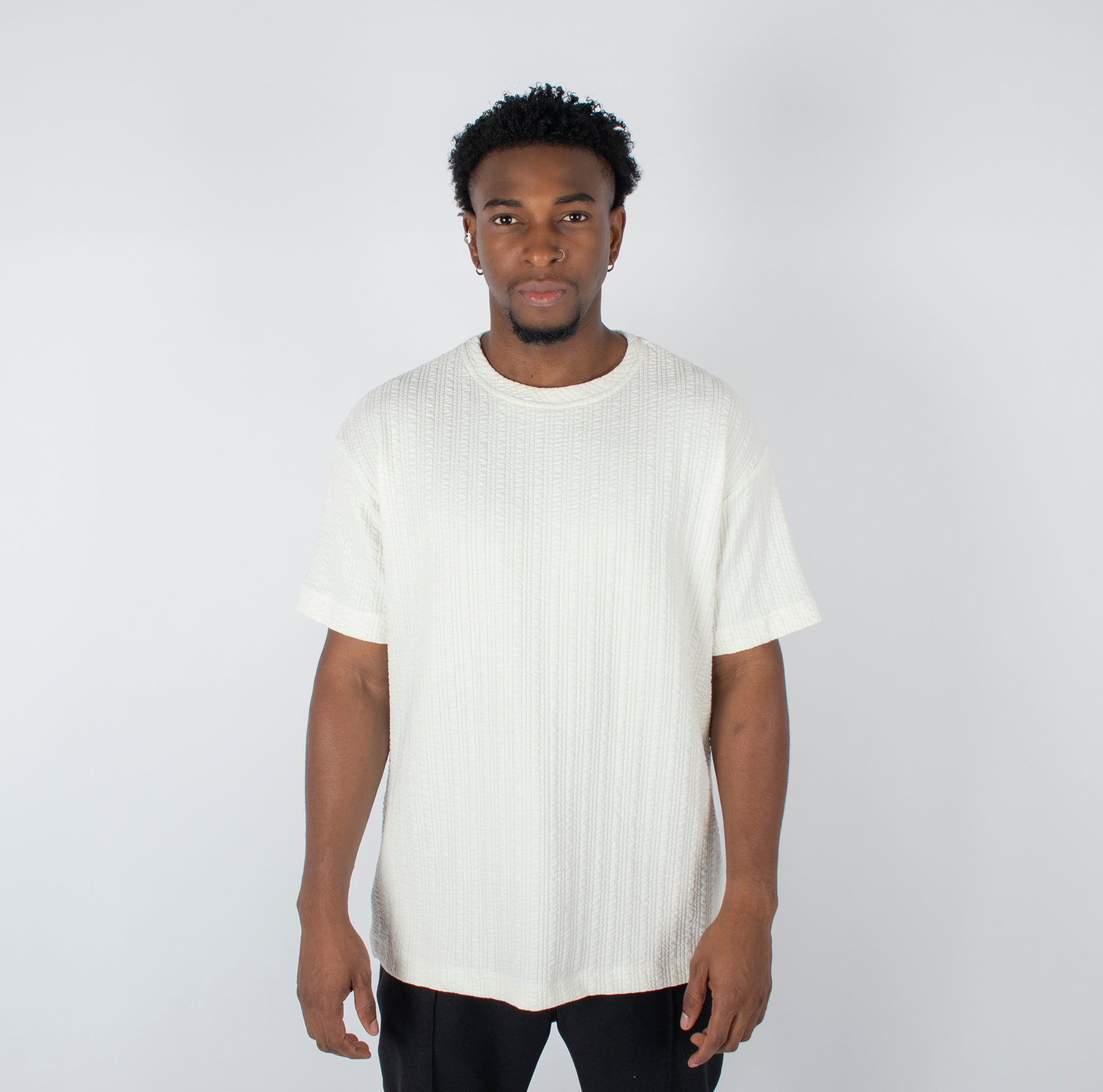 Camisa hombre textura lineas crudo