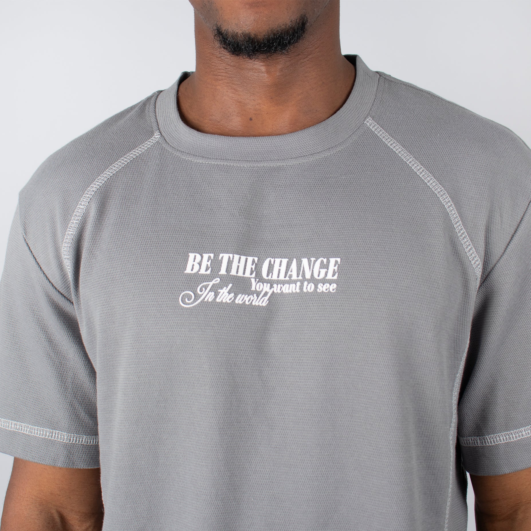 Camiseta hombre R. Textura gris