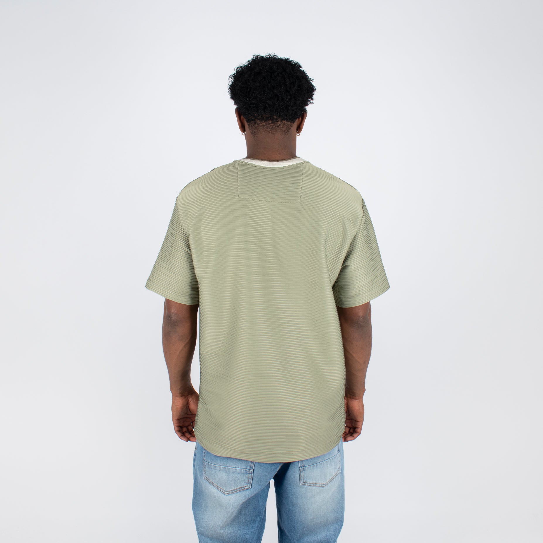 Camiseta hombre basica  textura verde