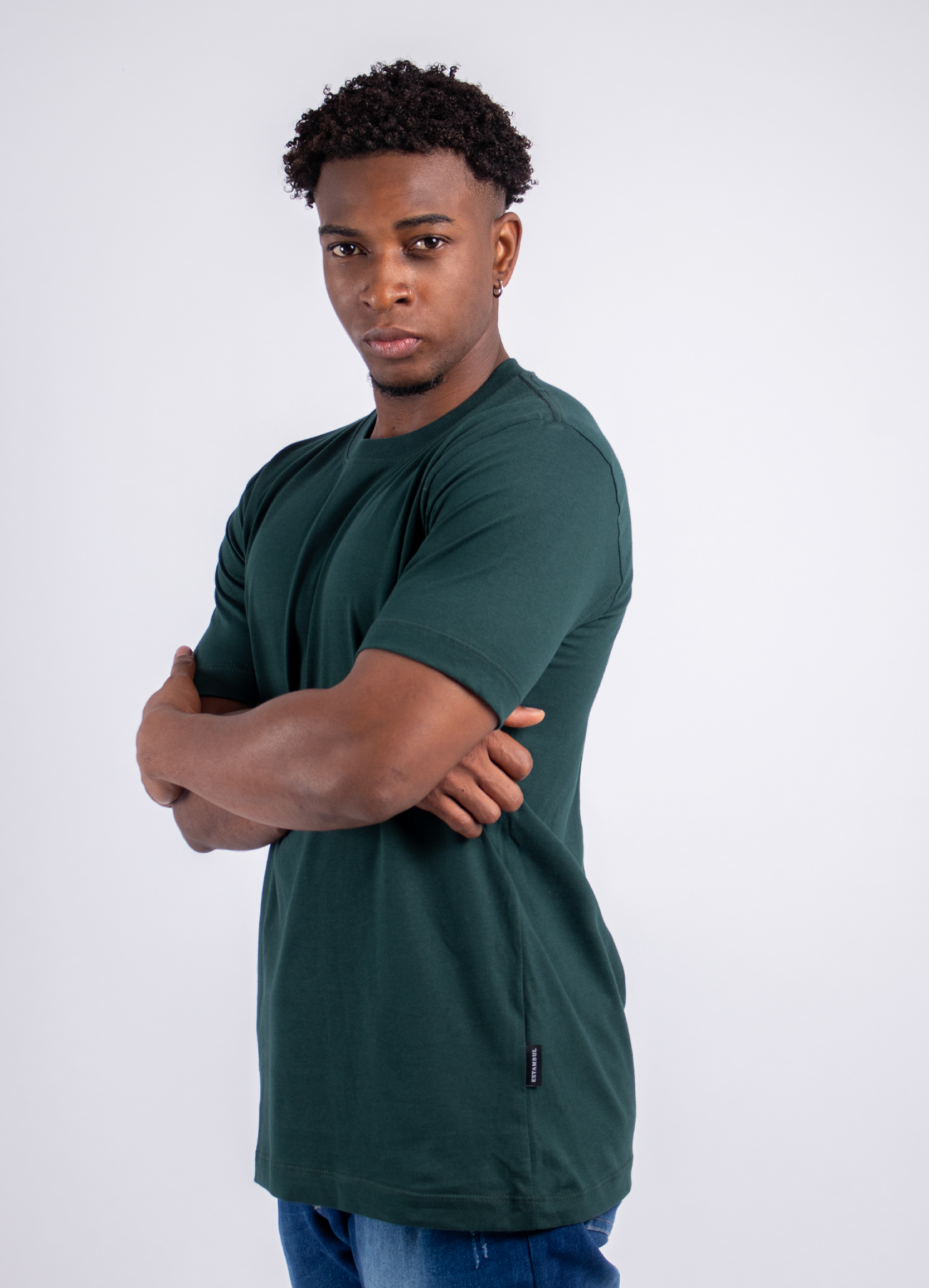 Camiseta hombre basica Verde pino