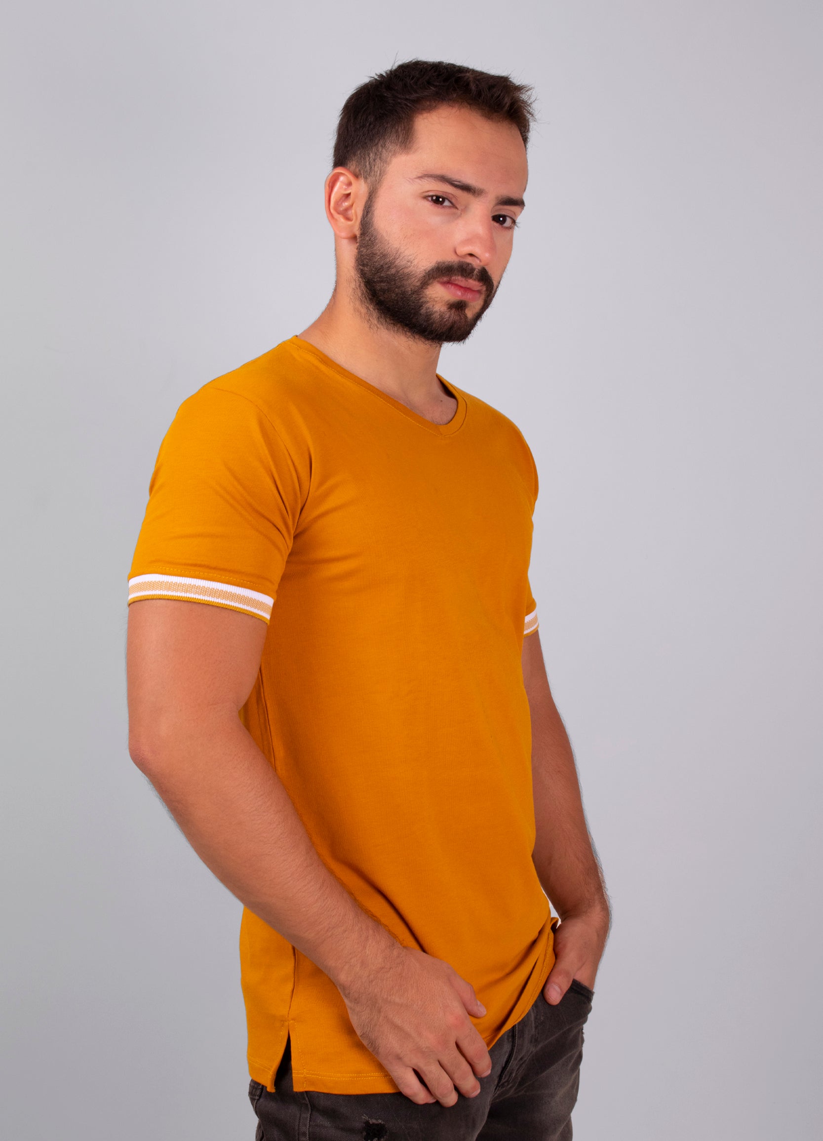 Básica hombre cuello rib #01