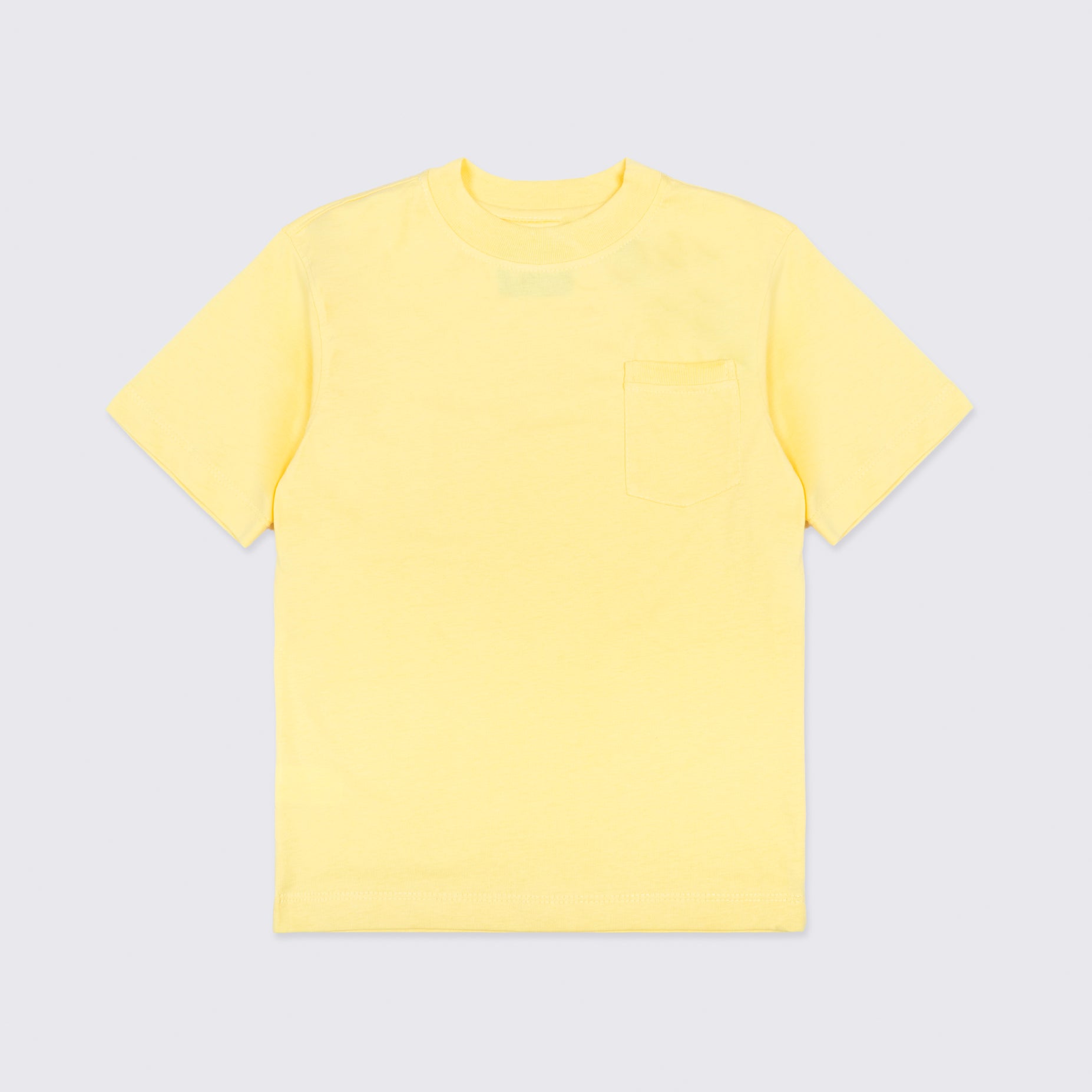 Camiseta básica niño bolsillo amarilla