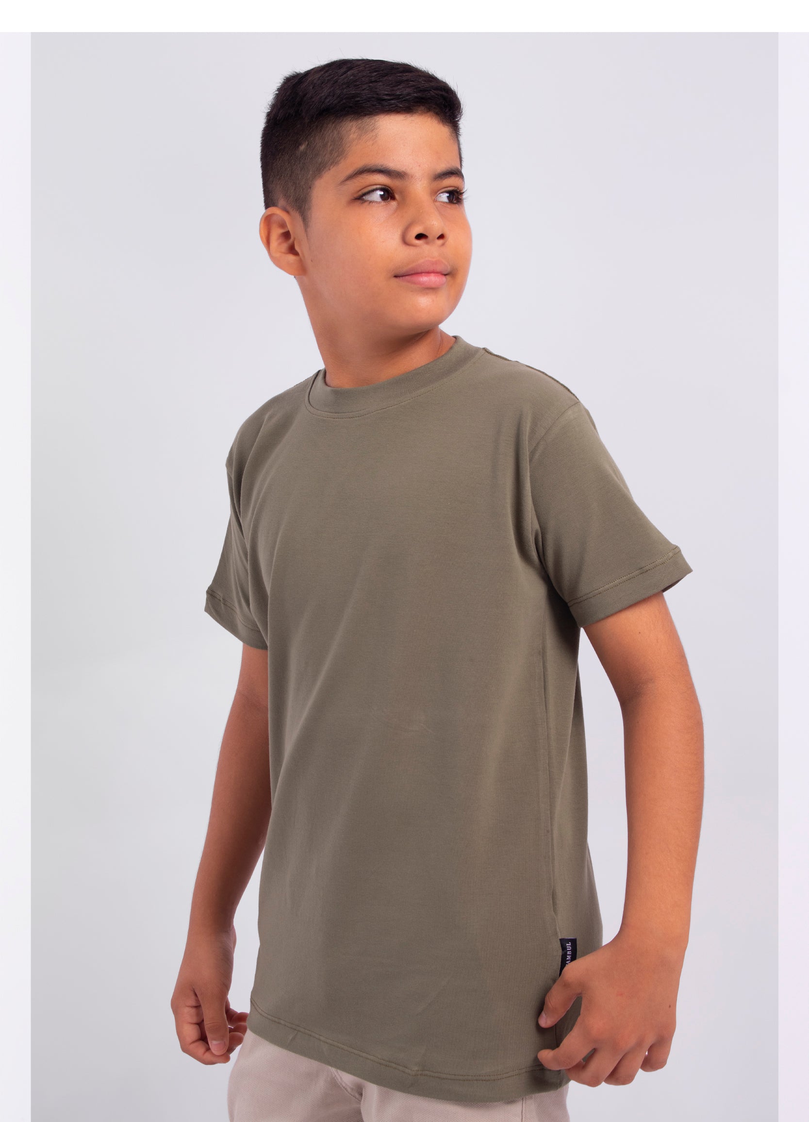 Camiseta niño tela fria camel