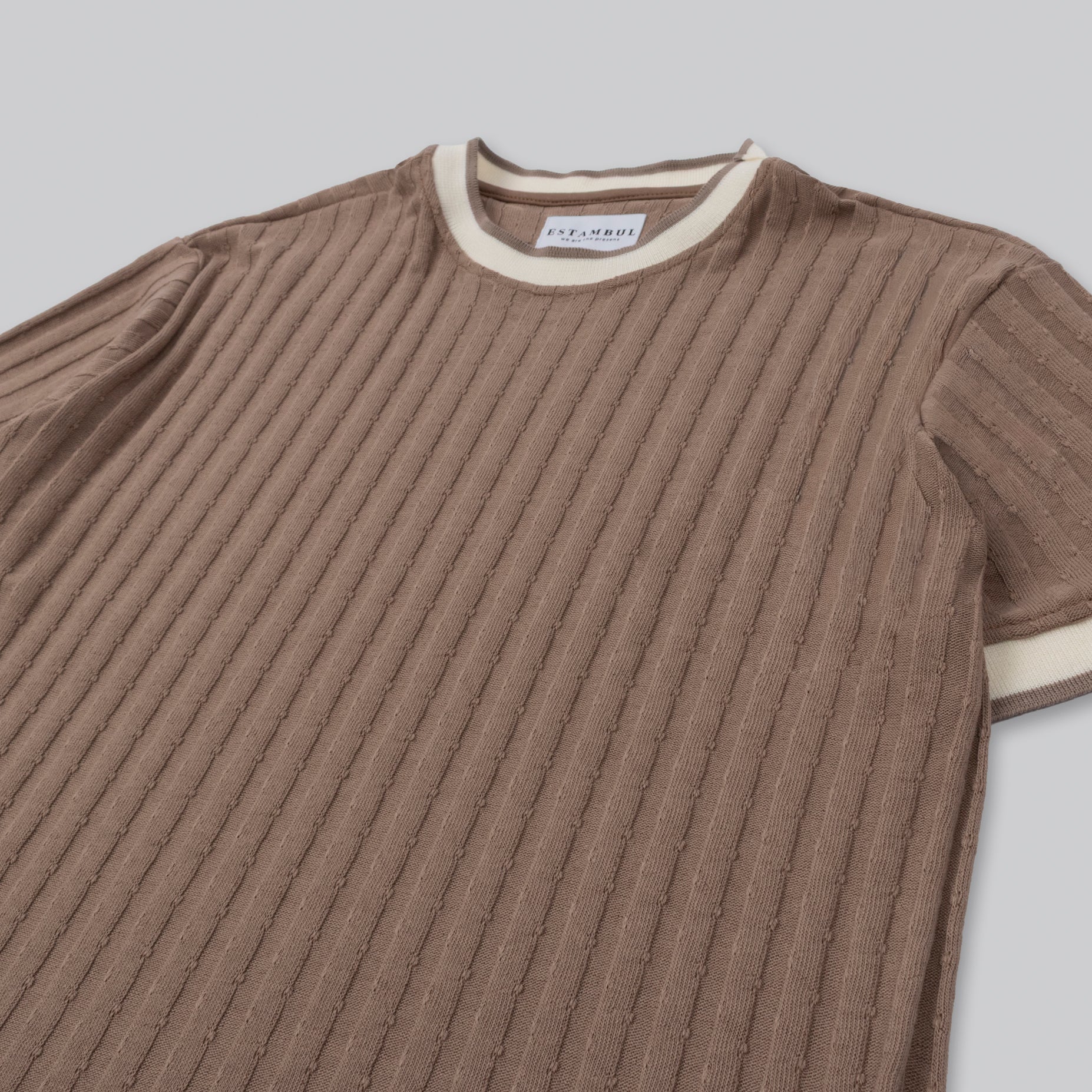 Camiseta Hombre textura Taupe