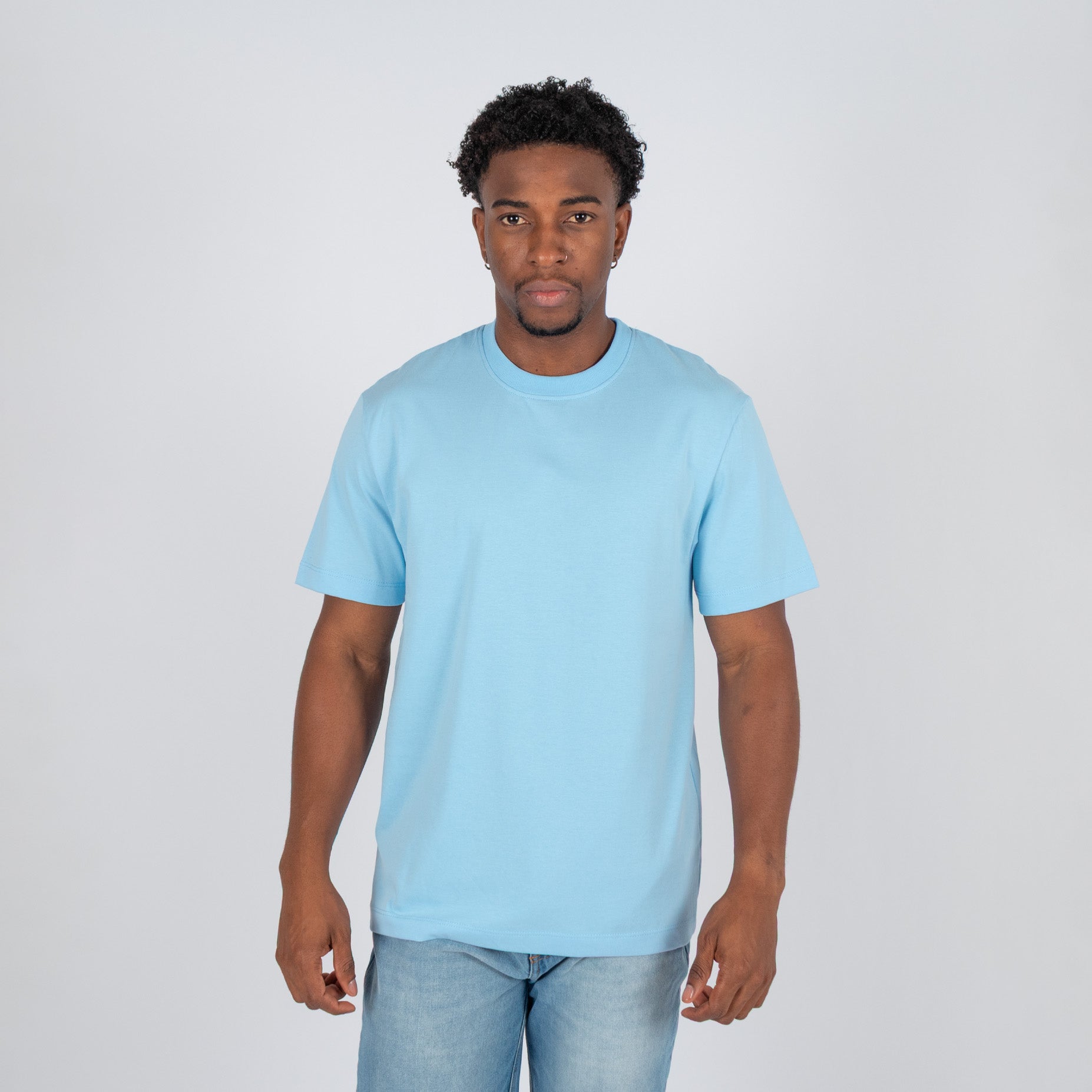 Camiseta hombre basica azul