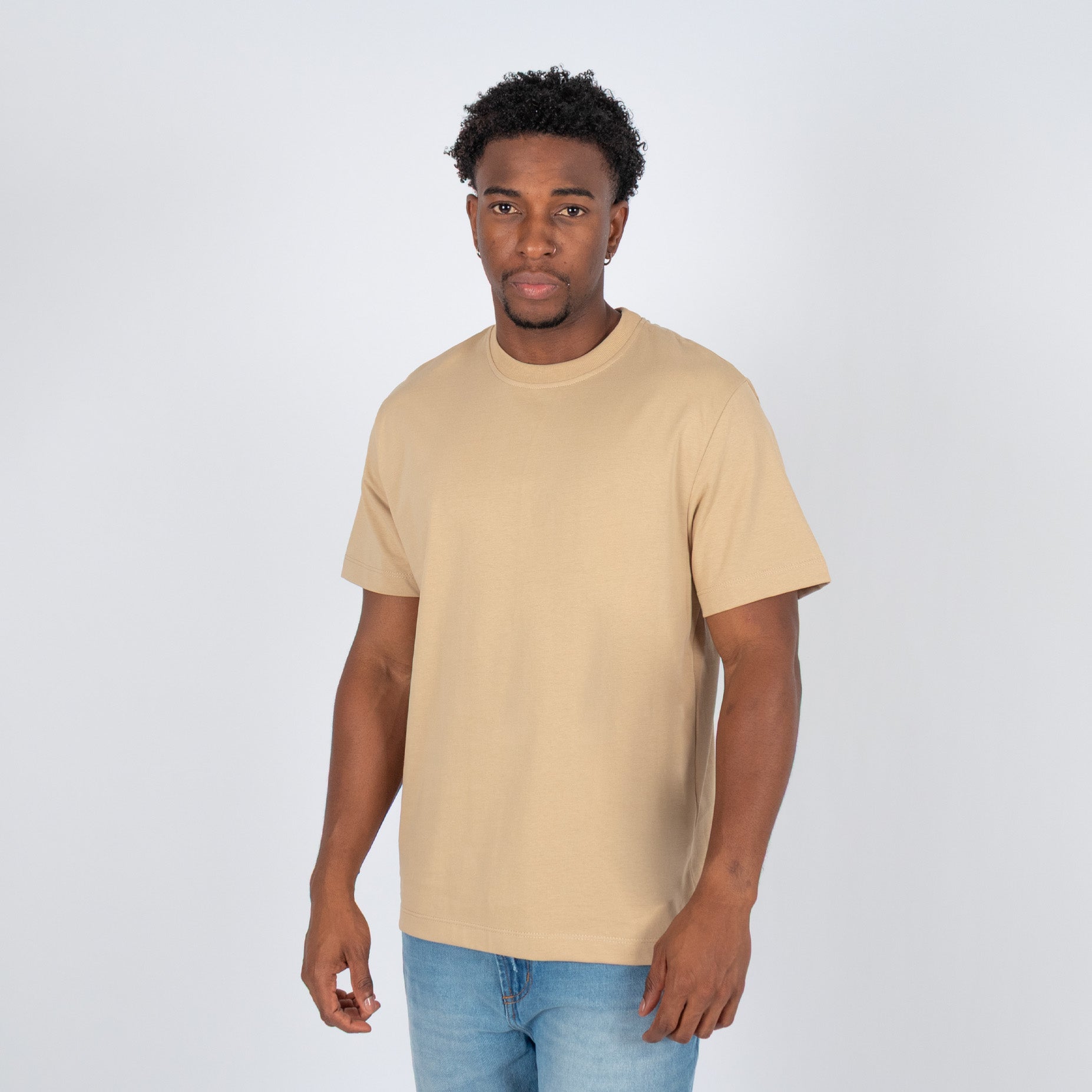 Camiseta hombre basica camel