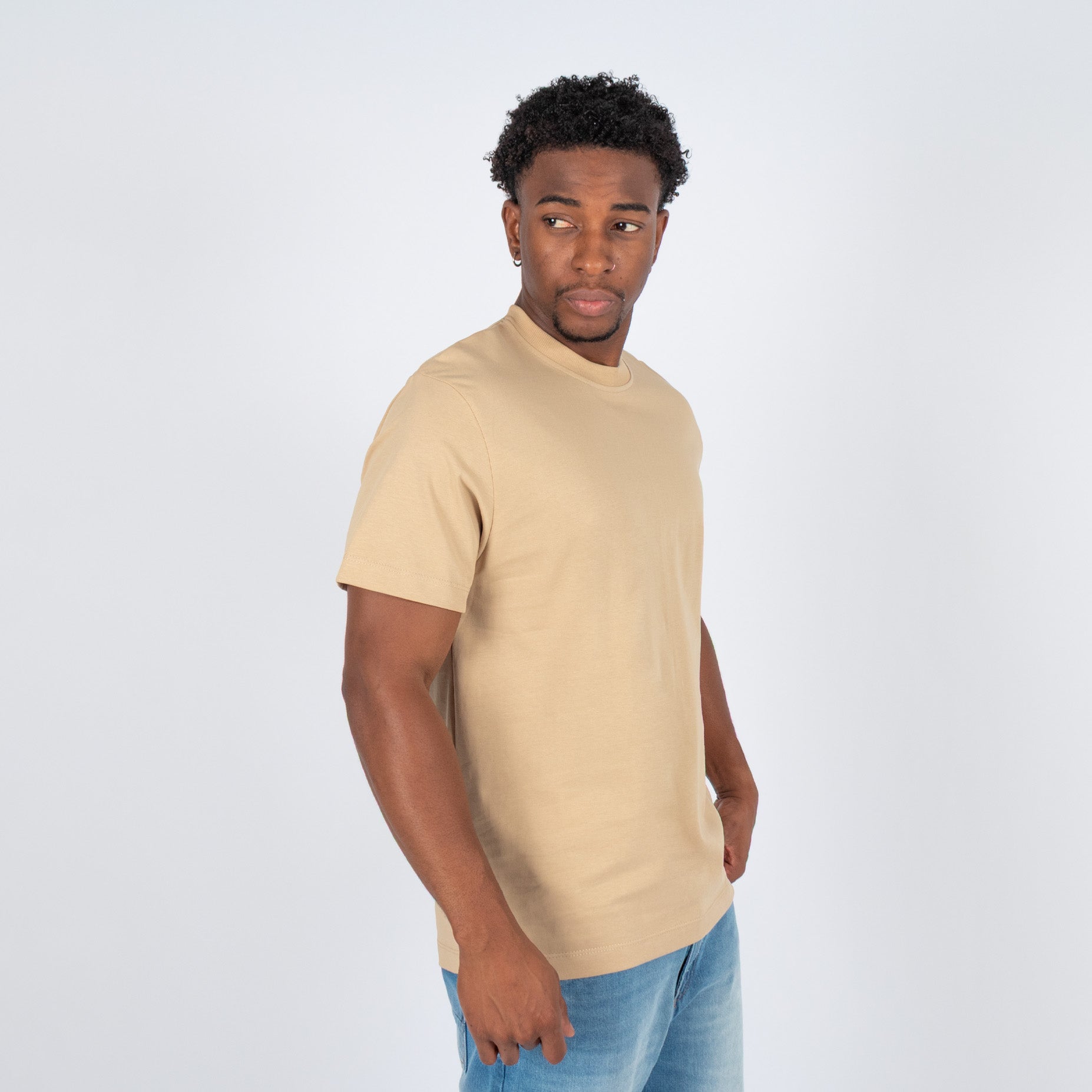 Camiseta hombre basica camel