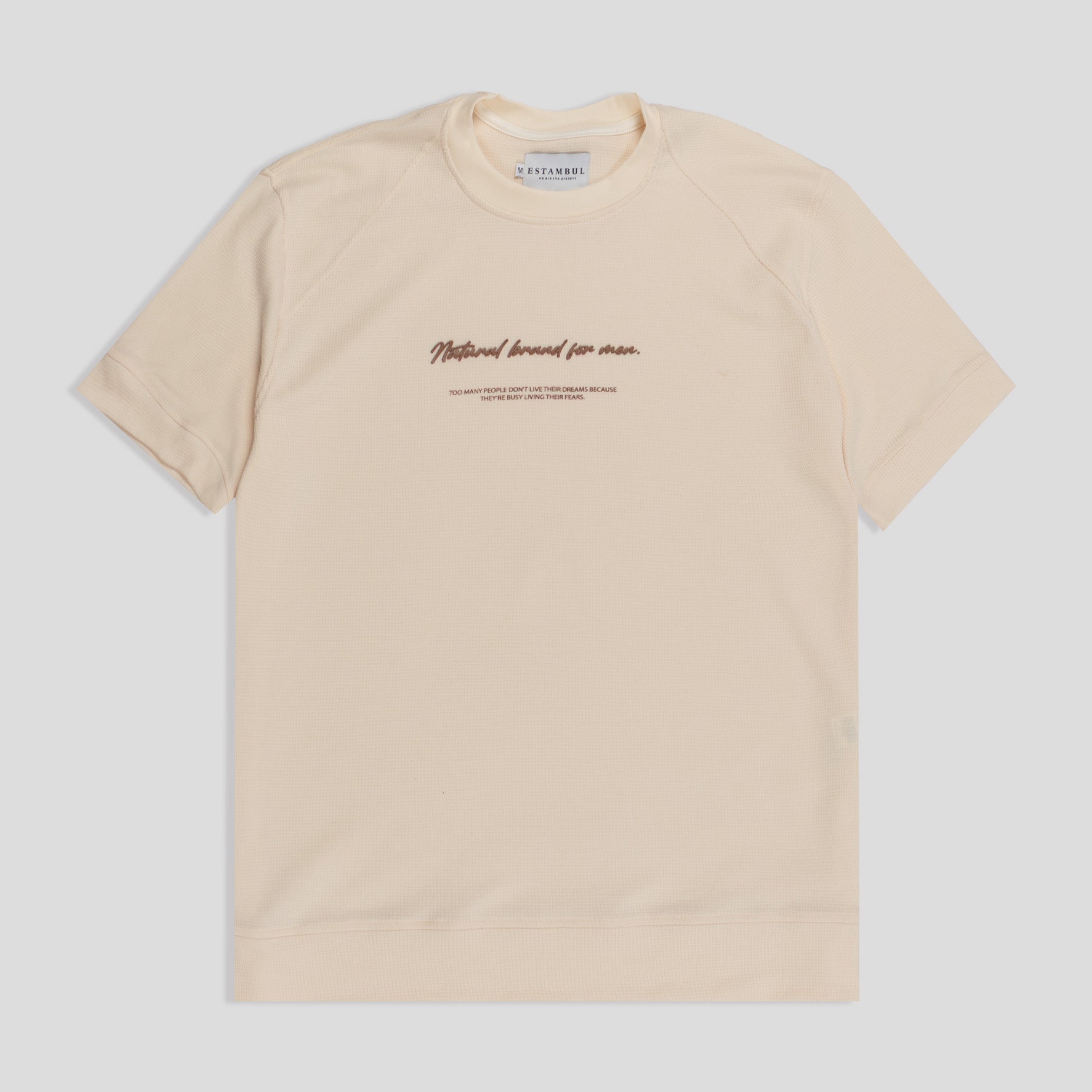 Camiseta hombre textura beige