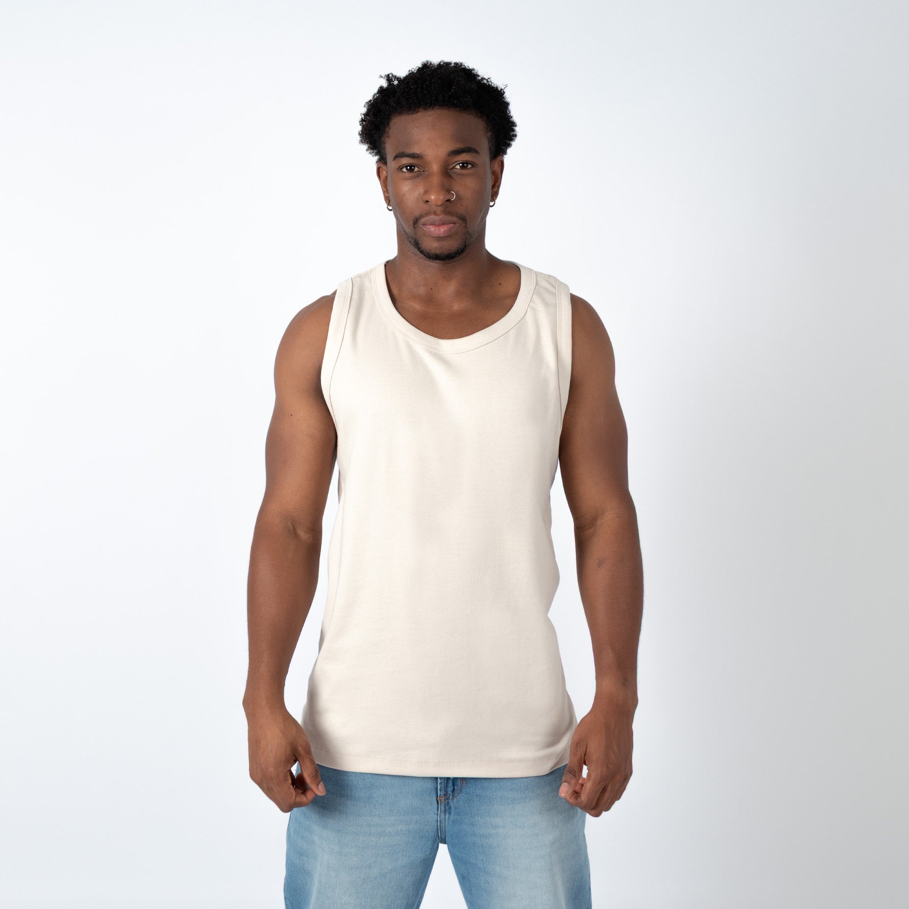 Camisilla hombre rib beige