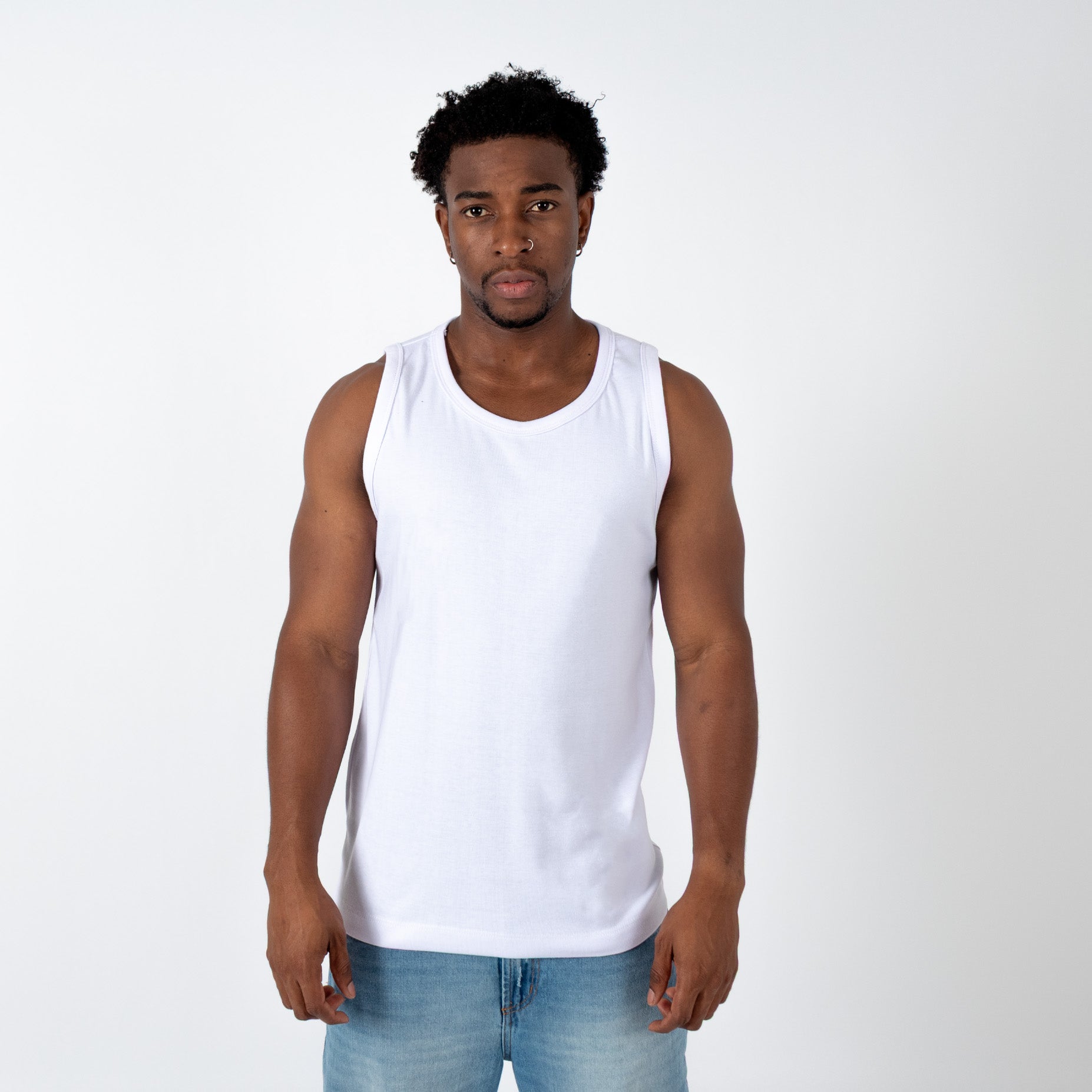 Camisilla hombre rib blanca