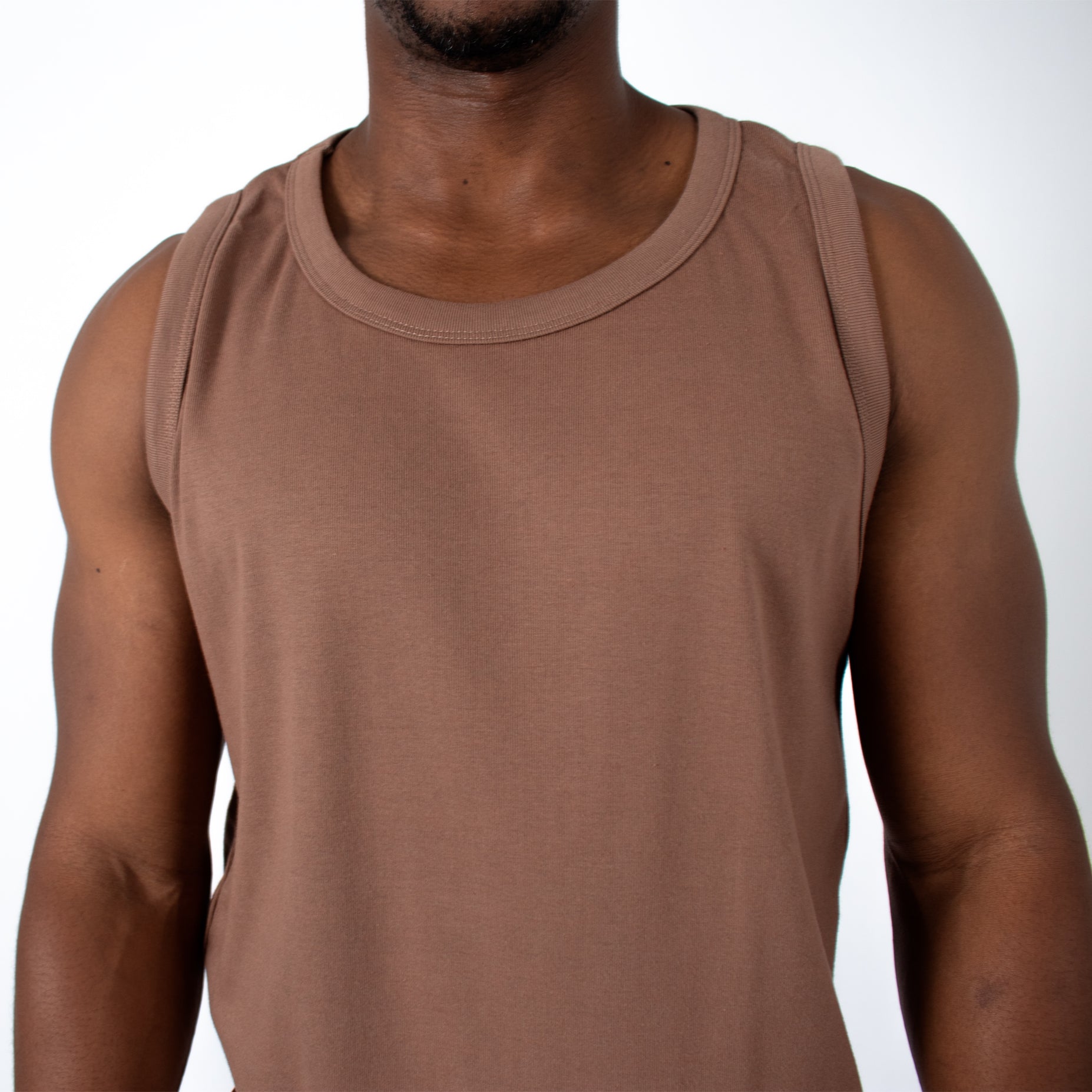 Camisilla hombre rib cafe