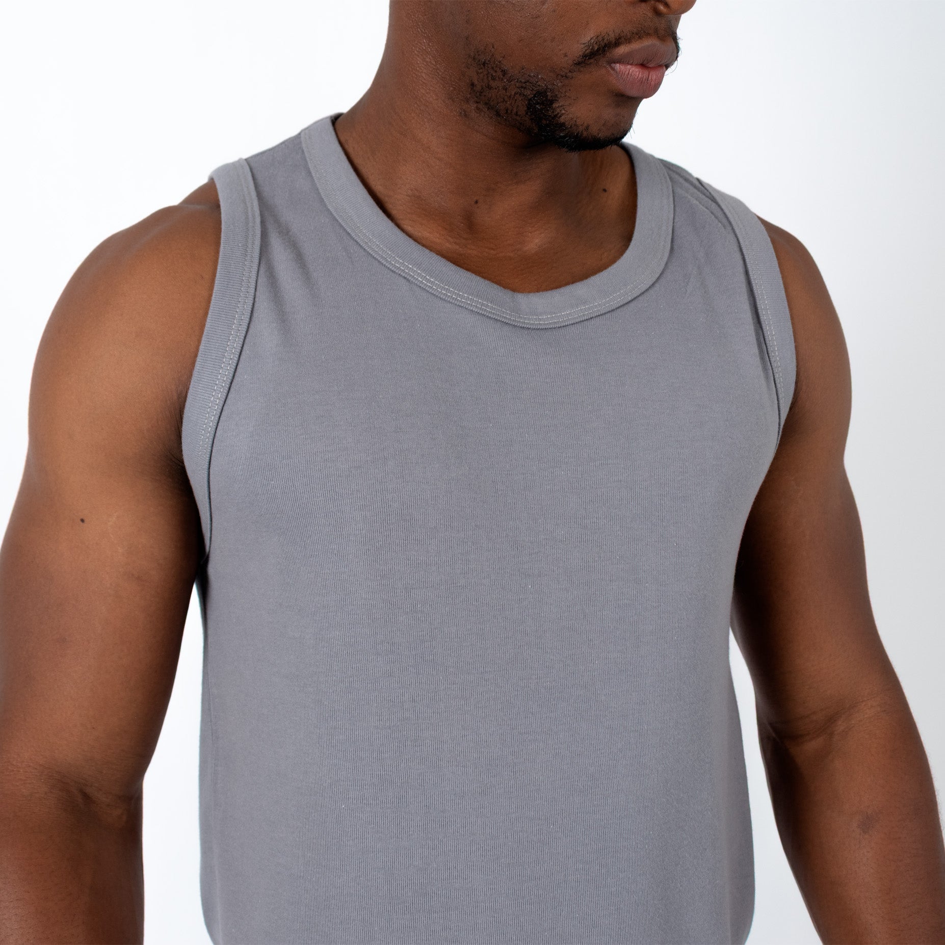 Camisilla hombre rib gris clara