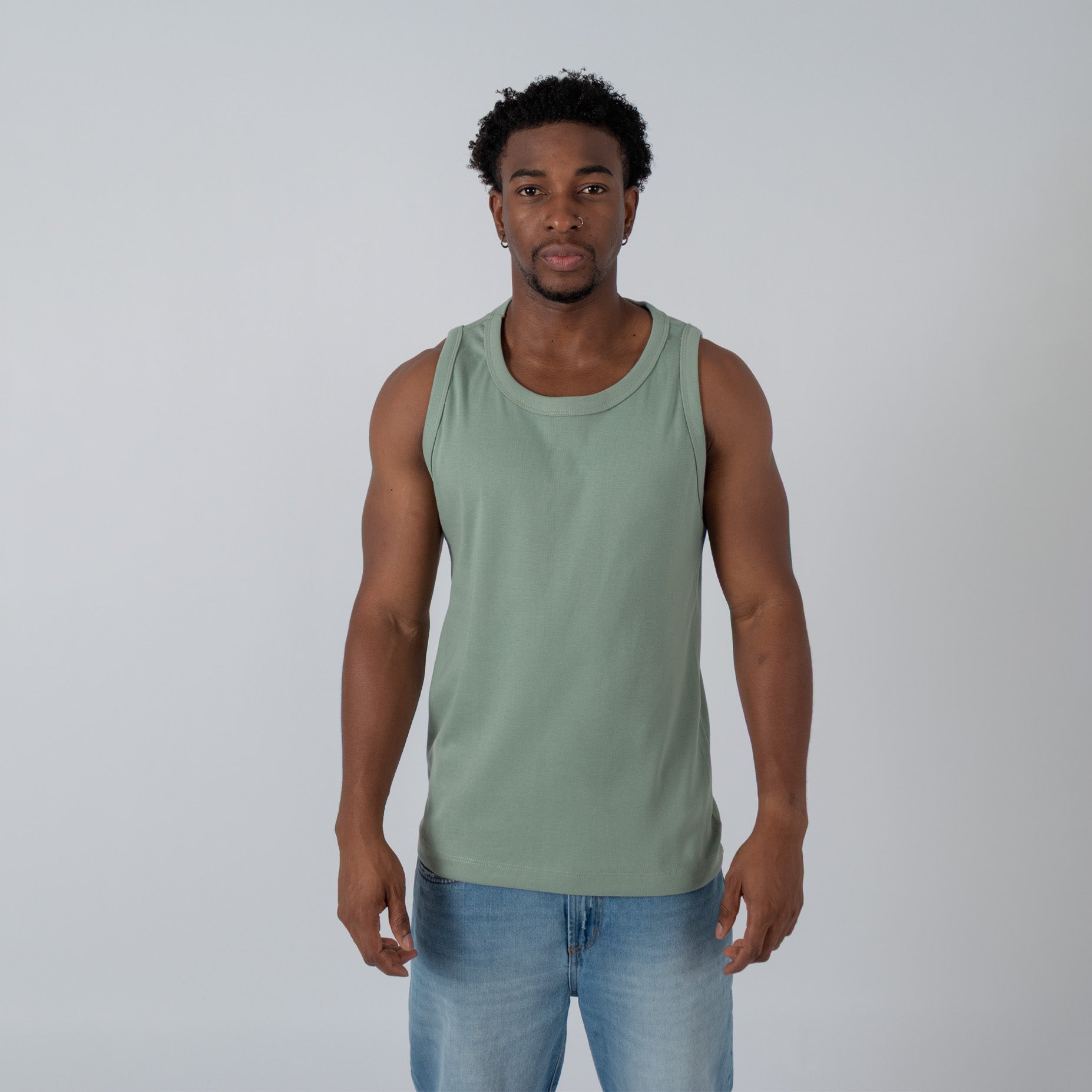 Camisilla hombre rib verde