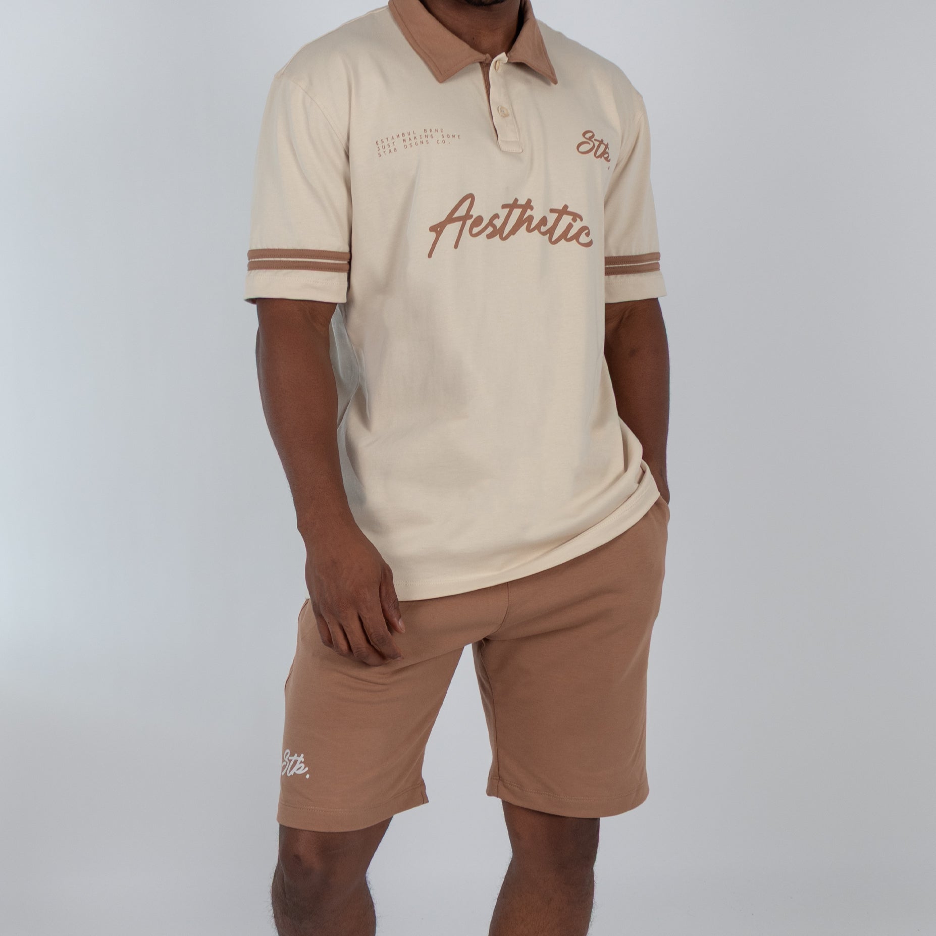 Conjunto hombre polo marfil