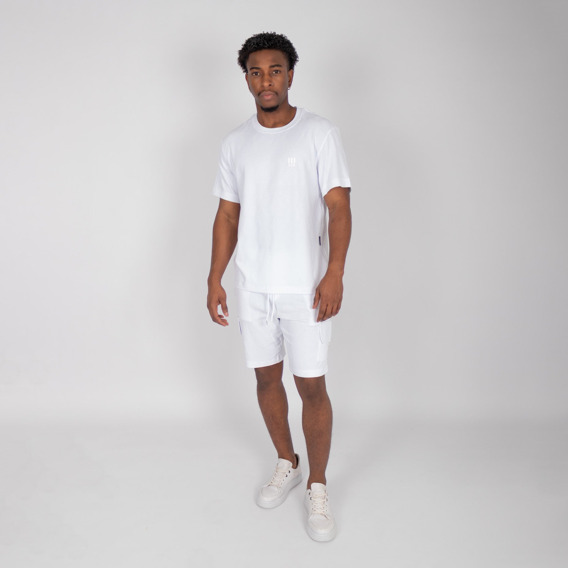 Conjunto hombre textura blanco